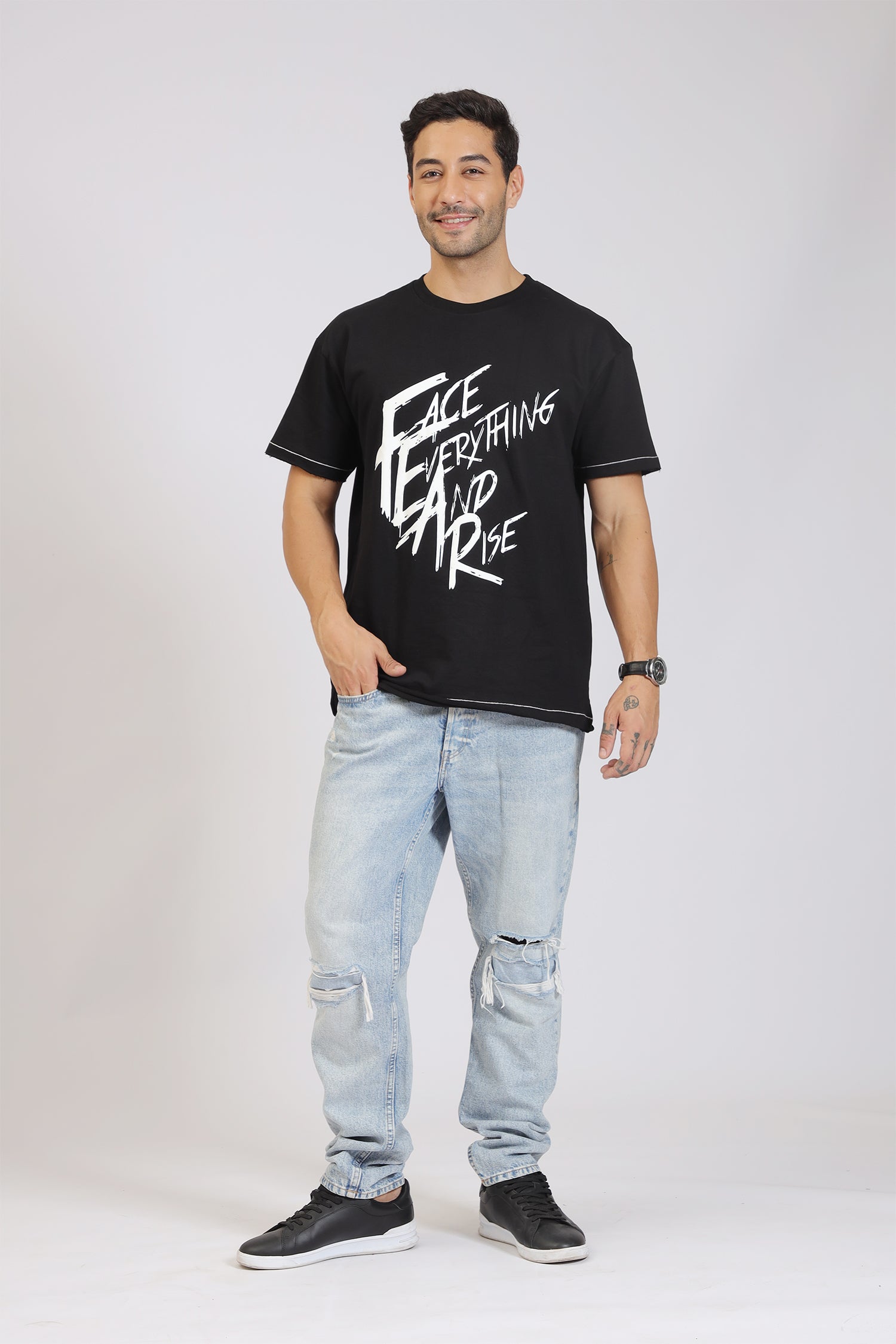 FEAR PRINT BLACK T-SHIRT