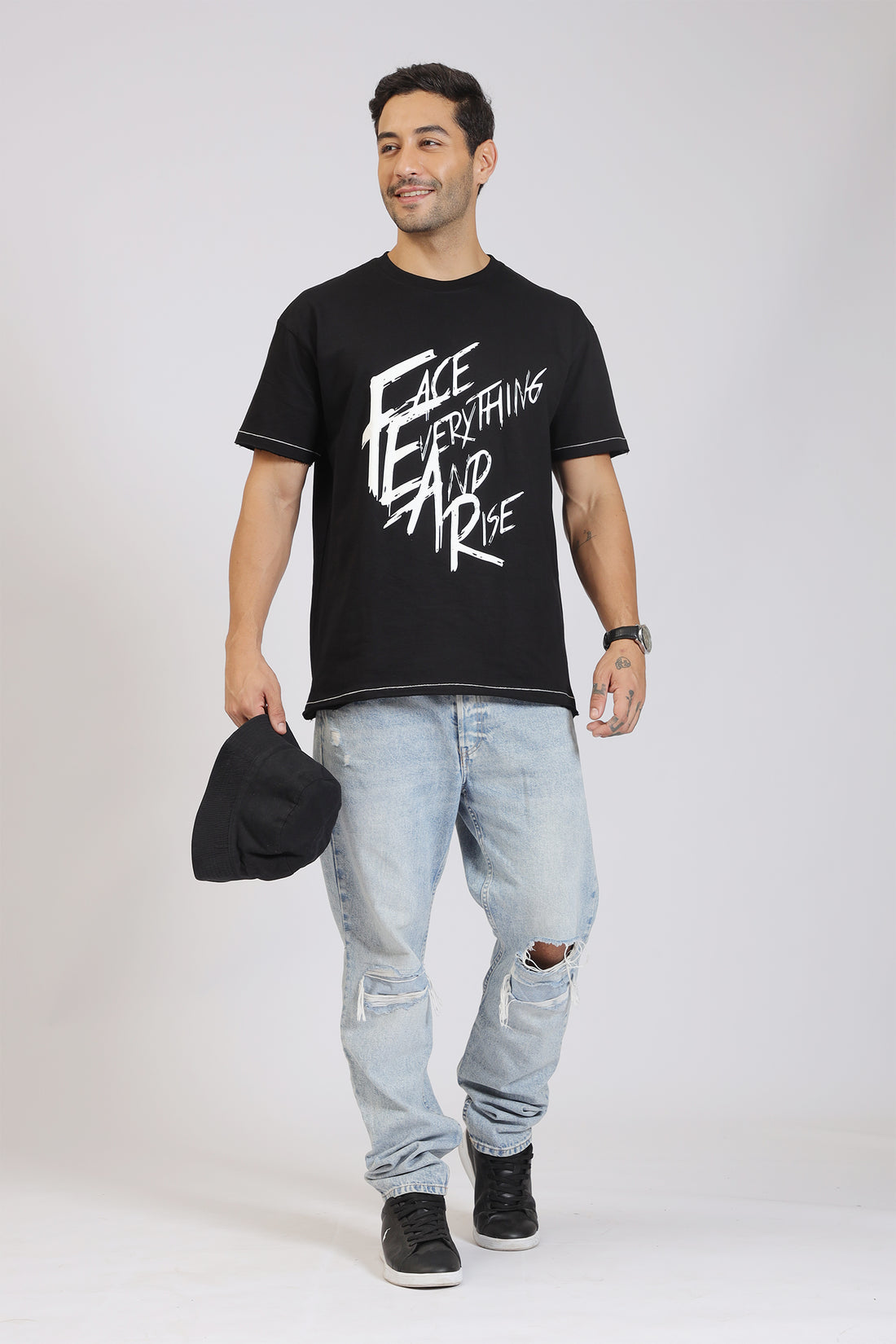 FEAR PRINT BLACK T-SHIRT