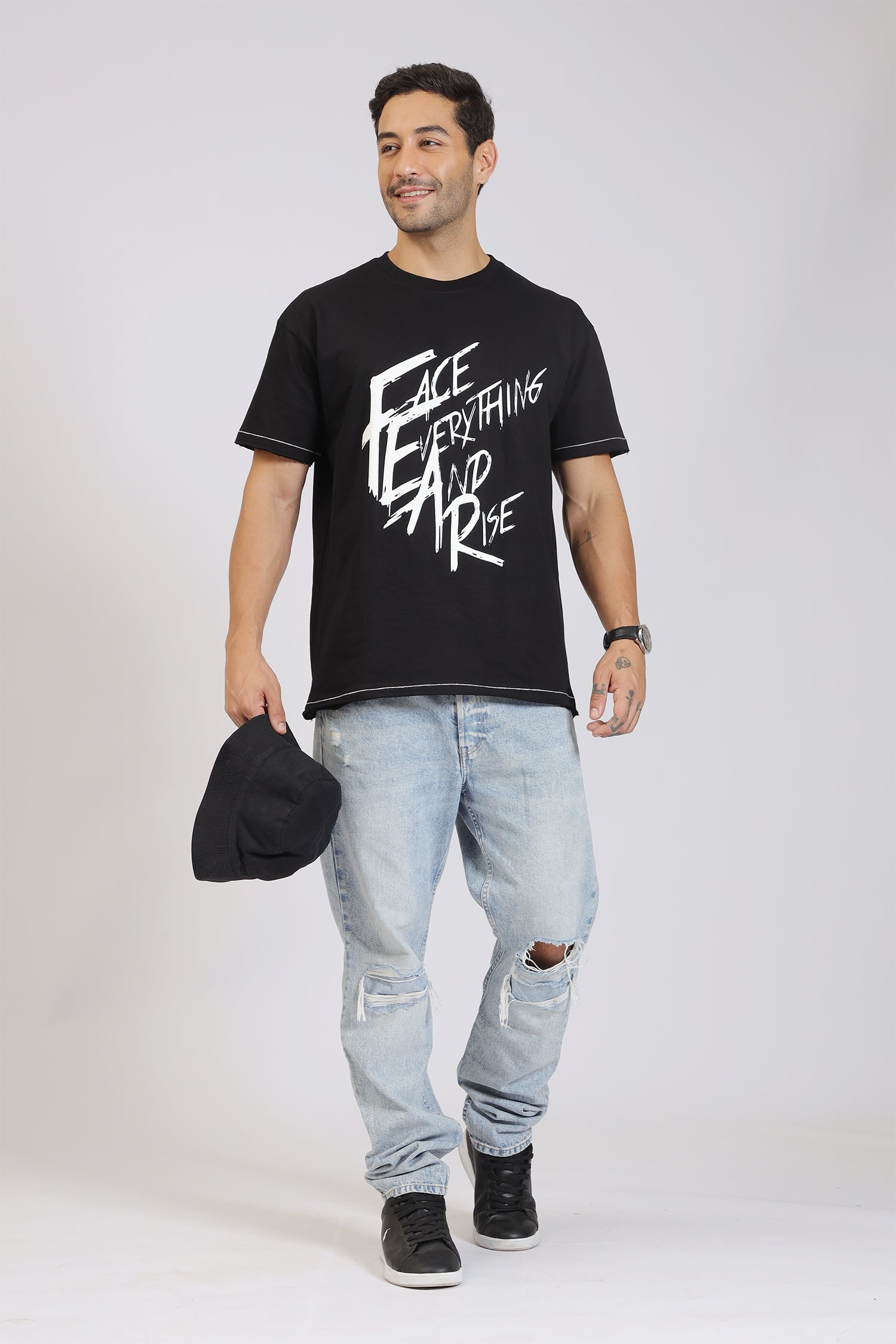 FEAR PRINT BLACK T-SHIRT