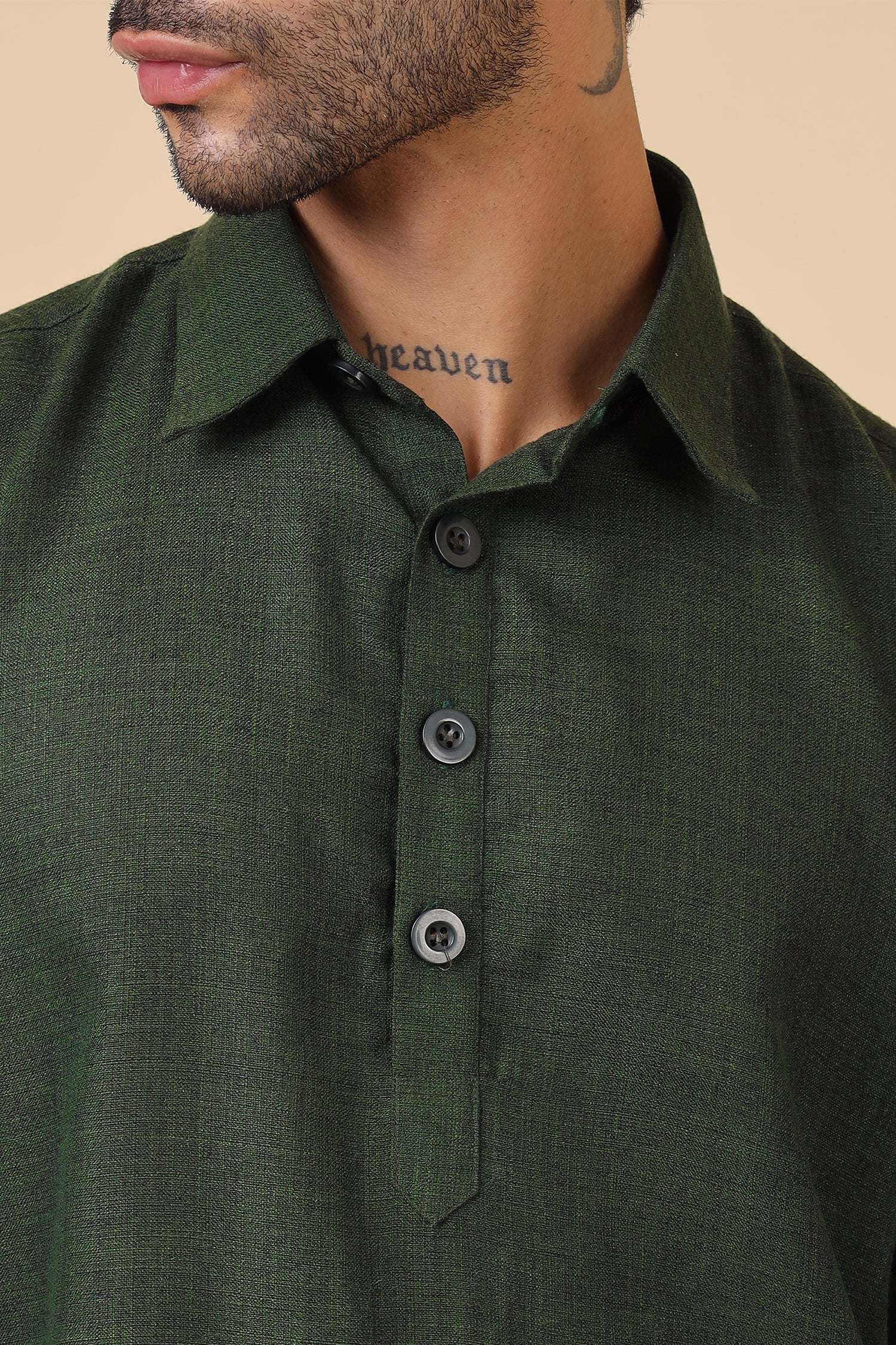 Men's Premium Green Popover Shirt