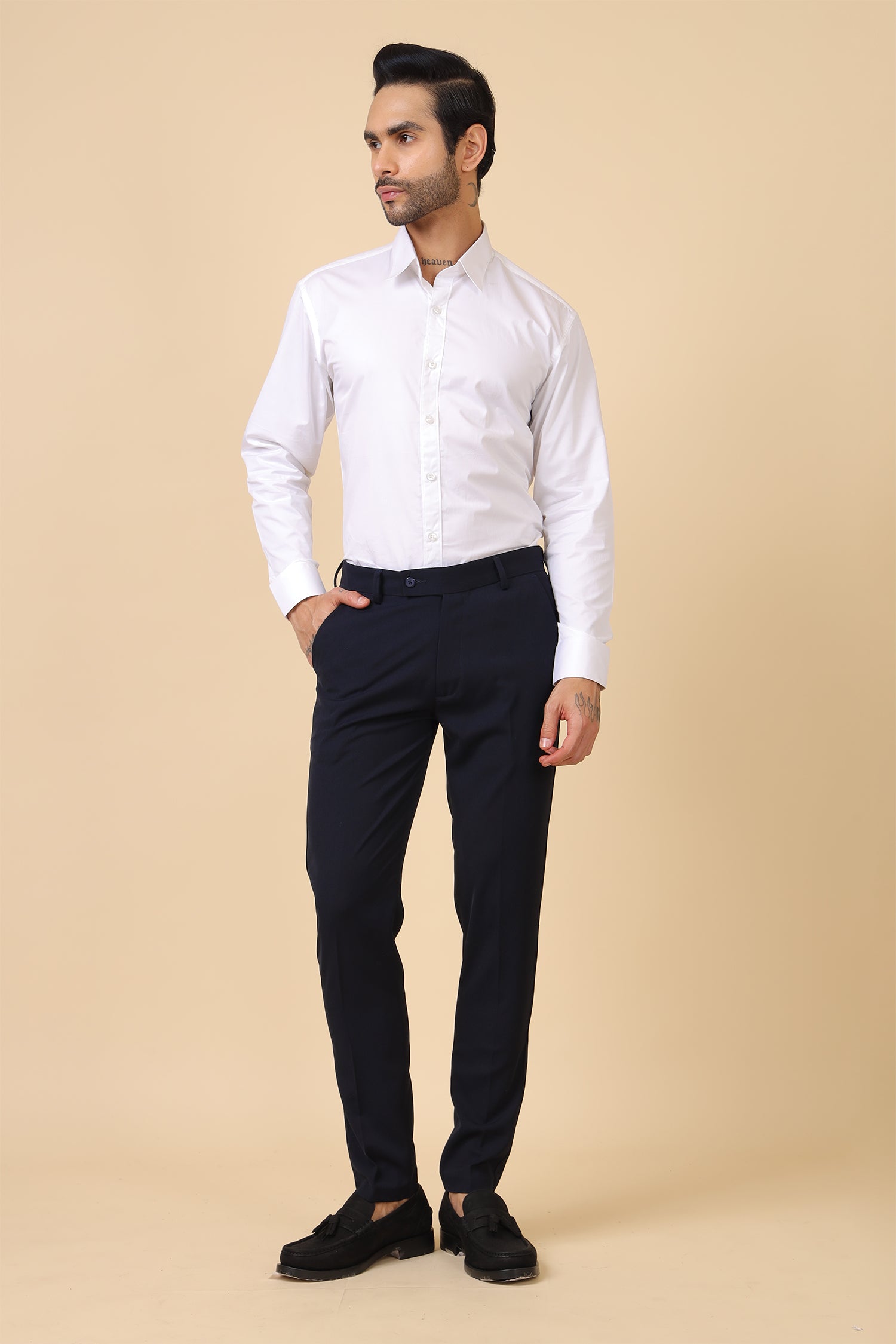 Men Classic Navy Blue Formal Trousers