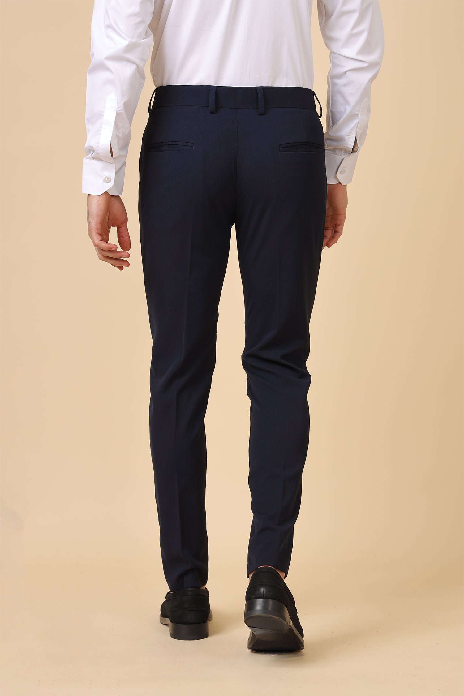 Men Classic Navy Blue Formal Trousers