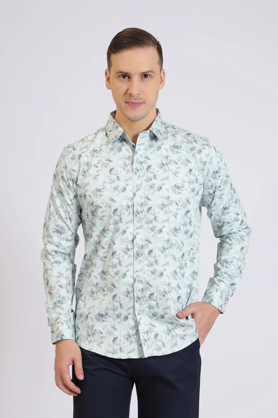 Sky Geometric Printed Shirt