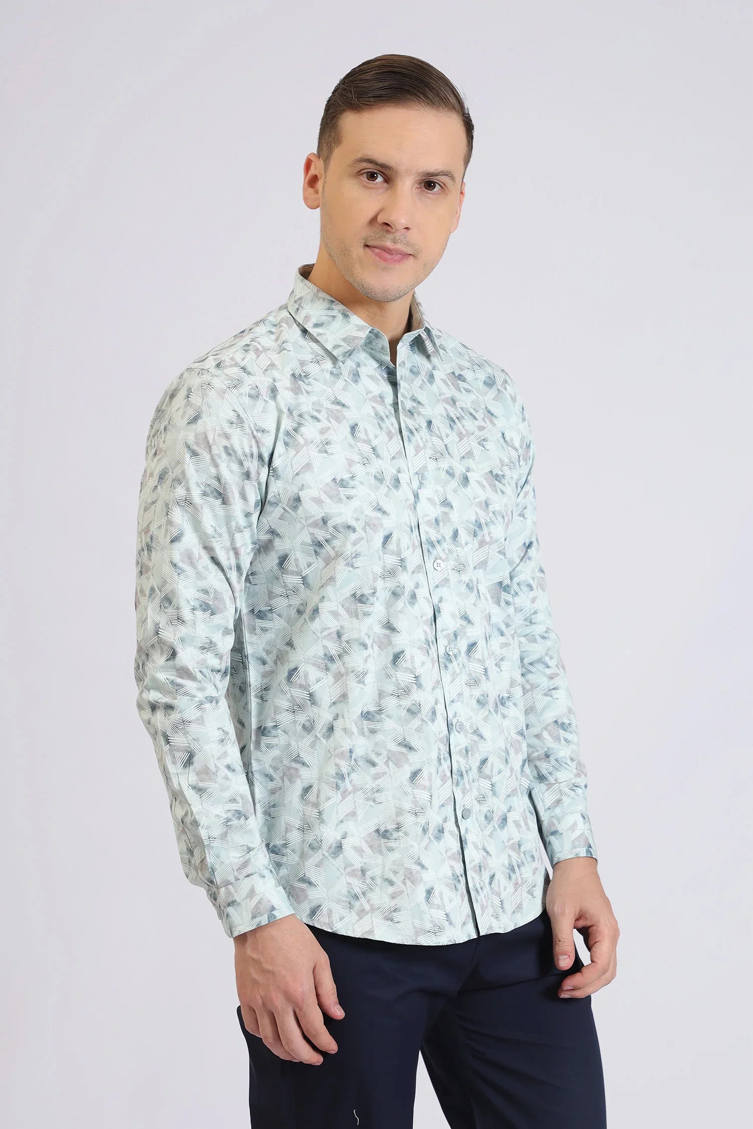 Sky Geometric Printed Shirt