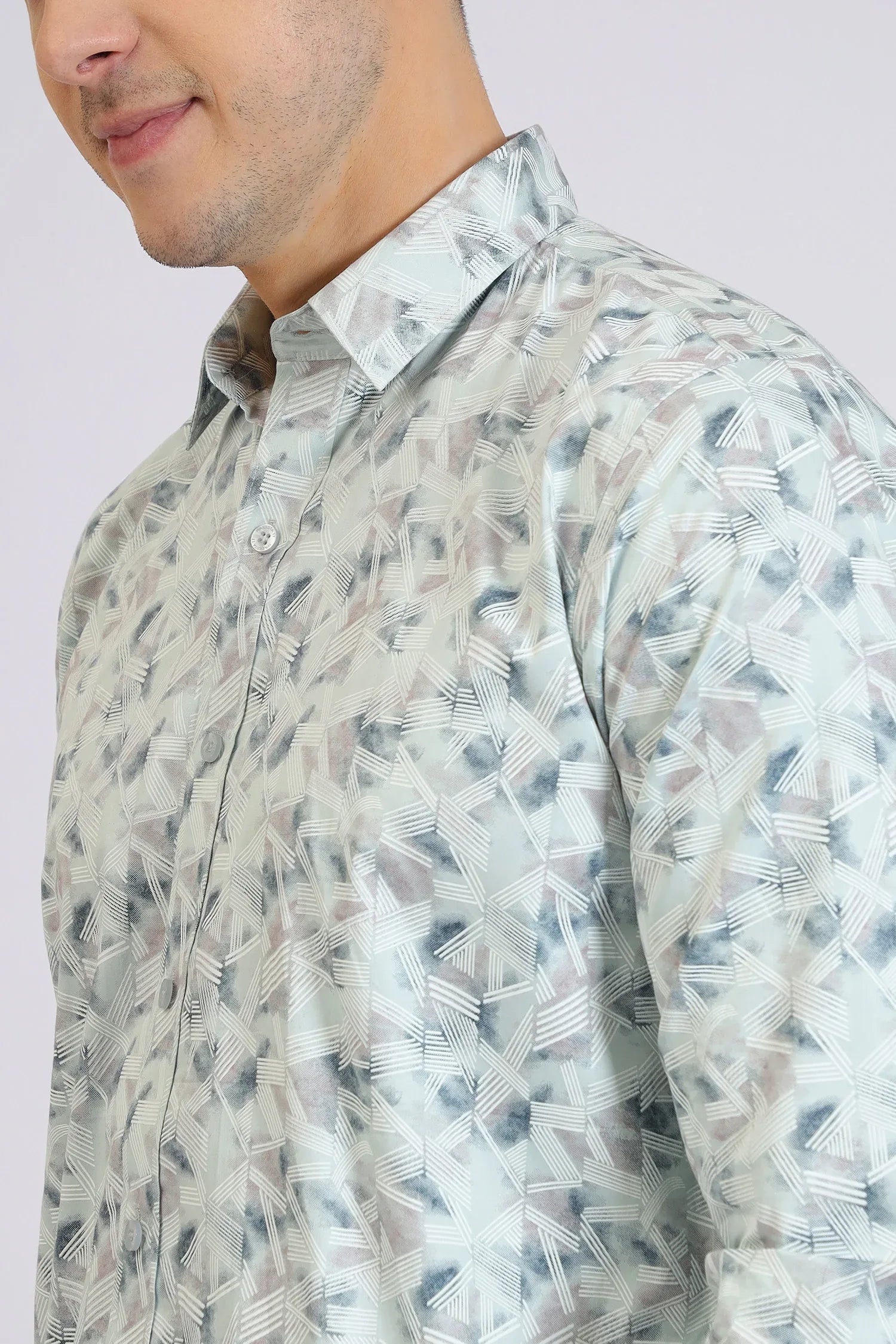 Sky Geometric Printed Shirt