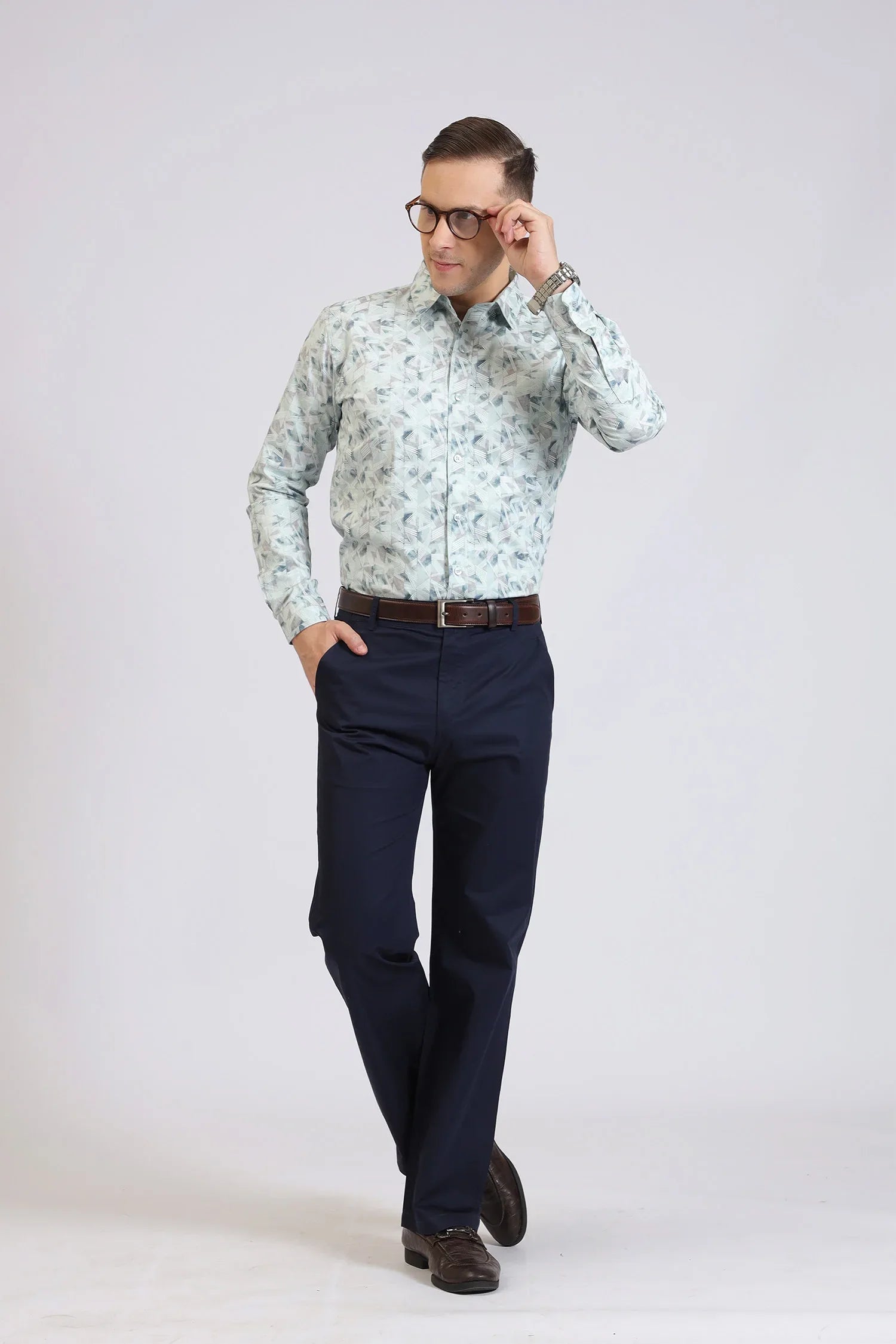 Sky Geometric Printed Shirt