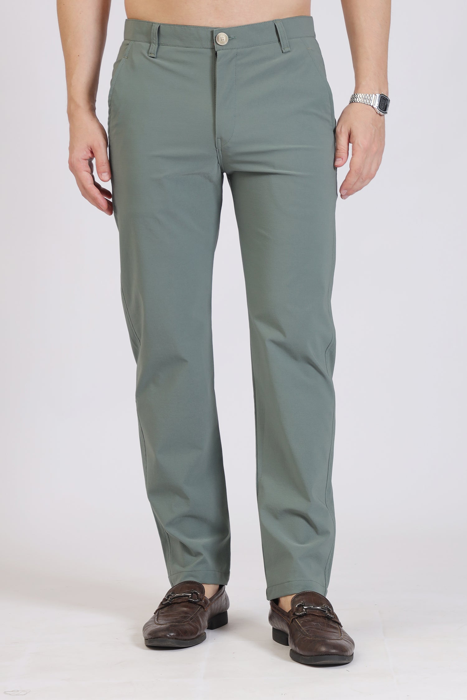 Sage Green Smart Casual Trousers