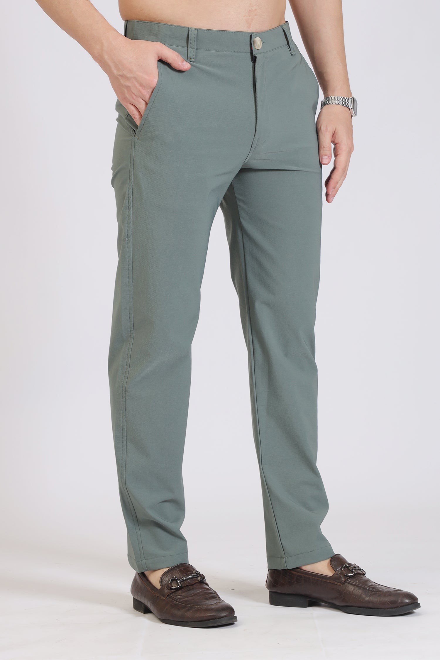 Sage Green Smart Casual Trousers