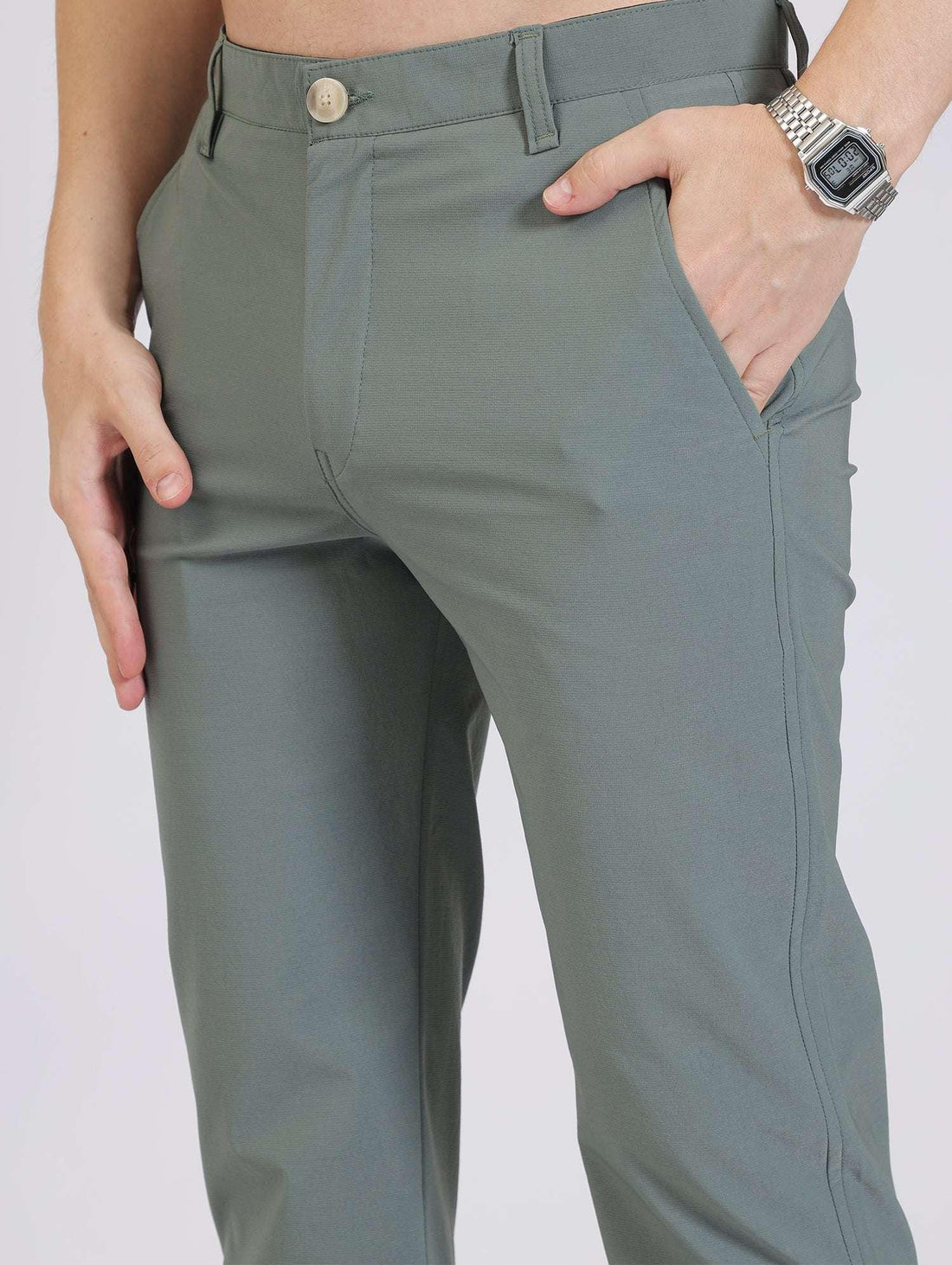 Sage Green Smart Casual Trousers