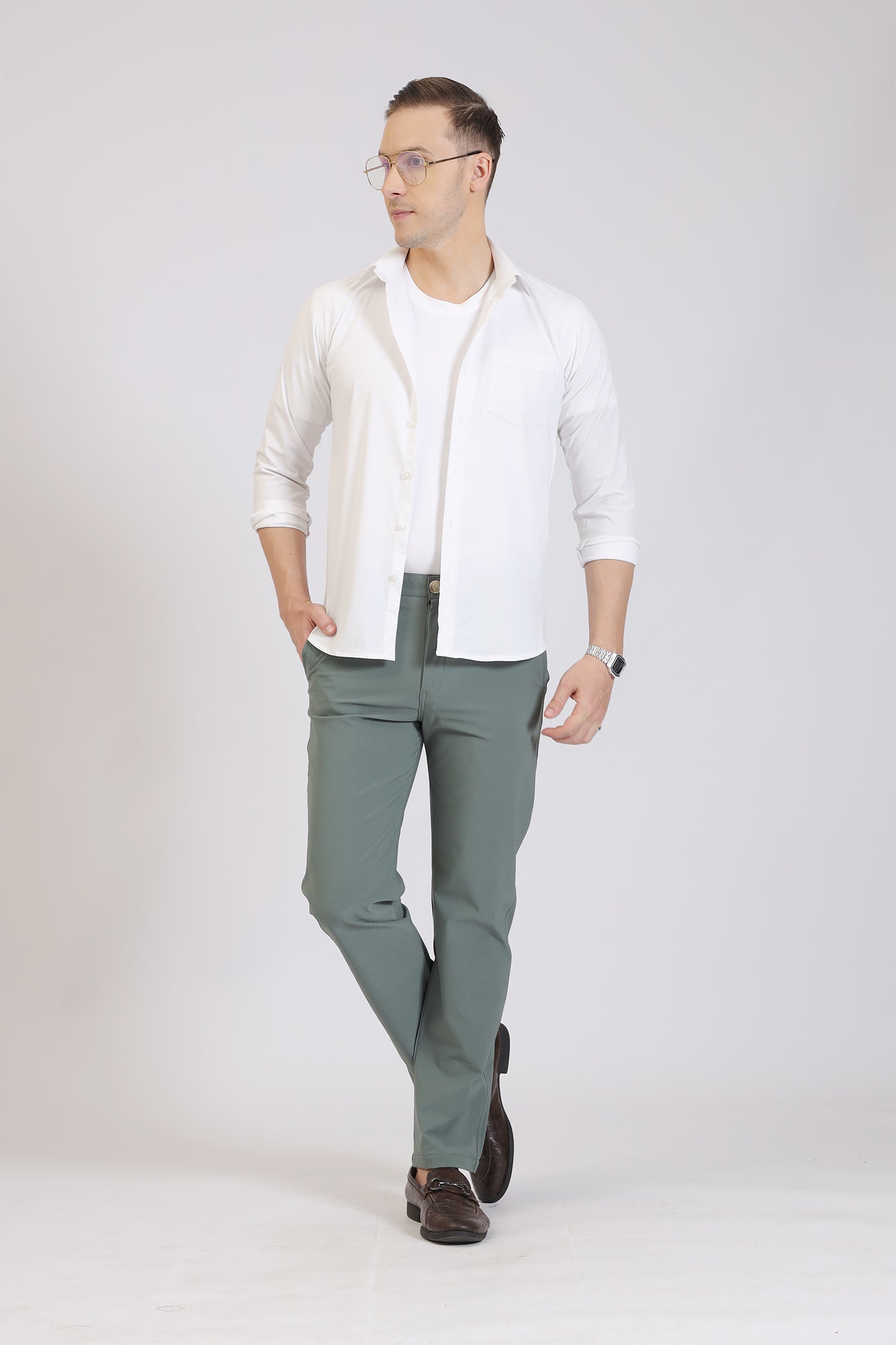 Sage Green Smart Casual Trousers
