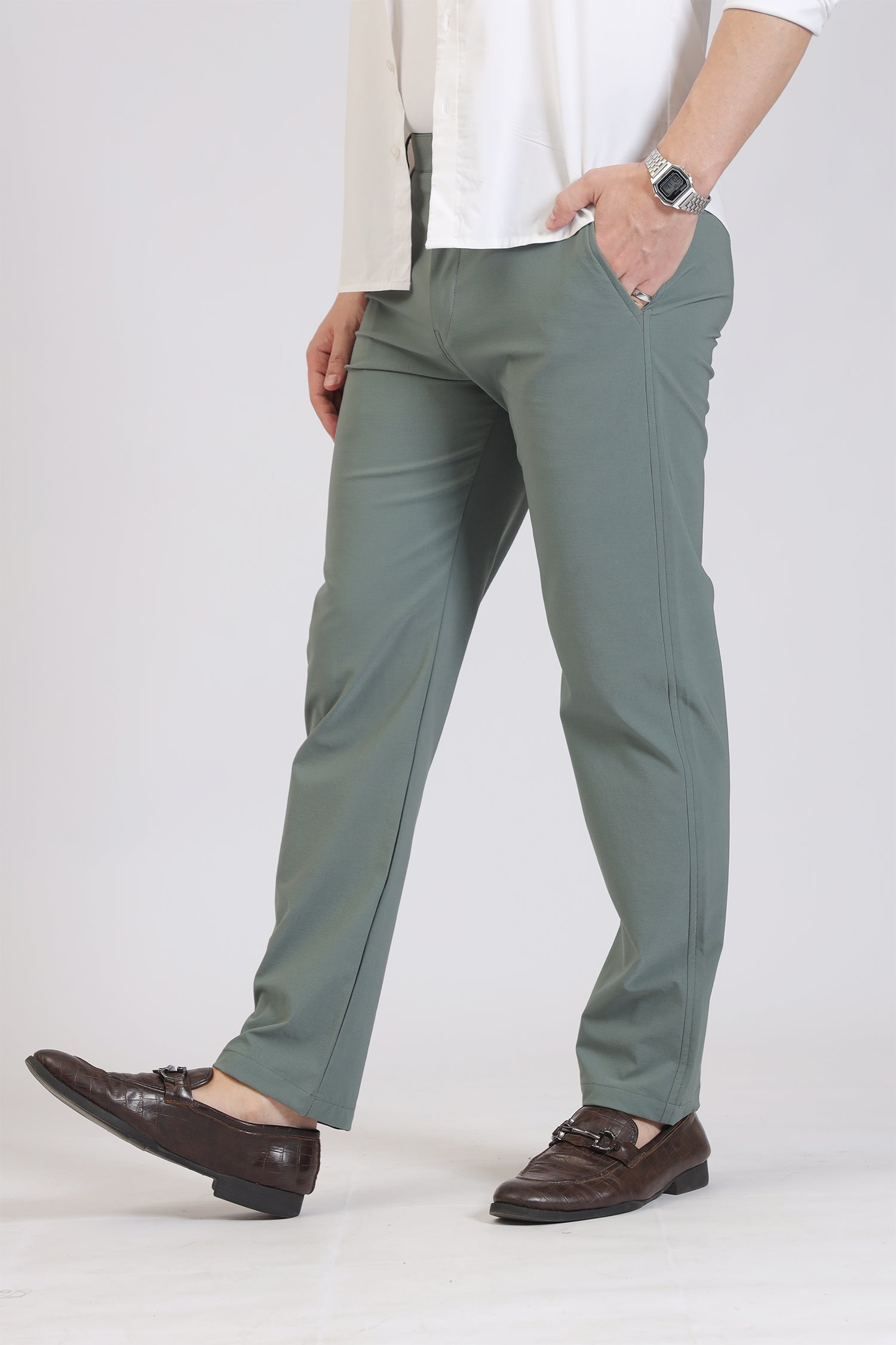 Sage Green Smart Casual Trousers
