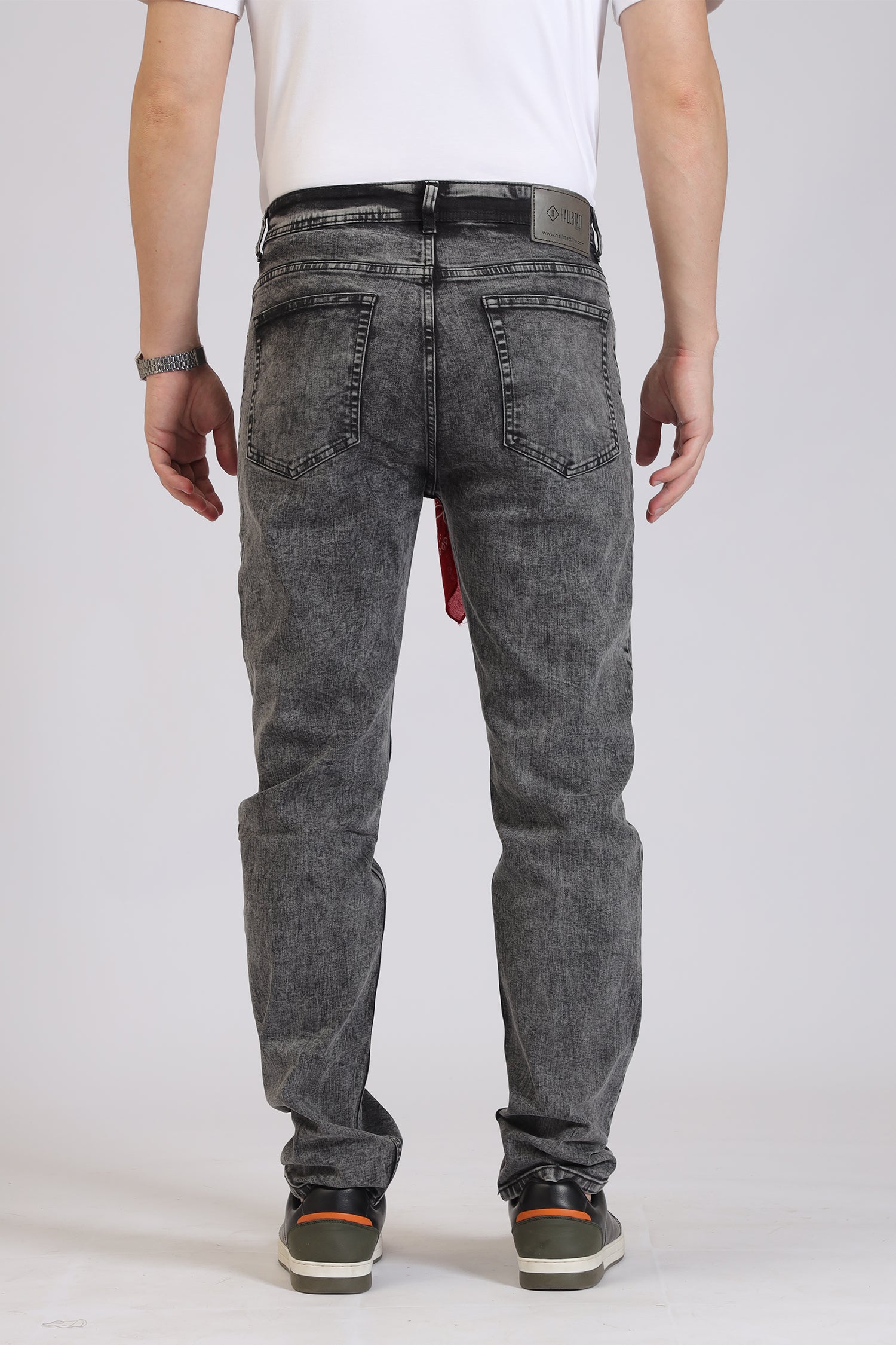 Black Washed Slim-Fit Denim Jeans