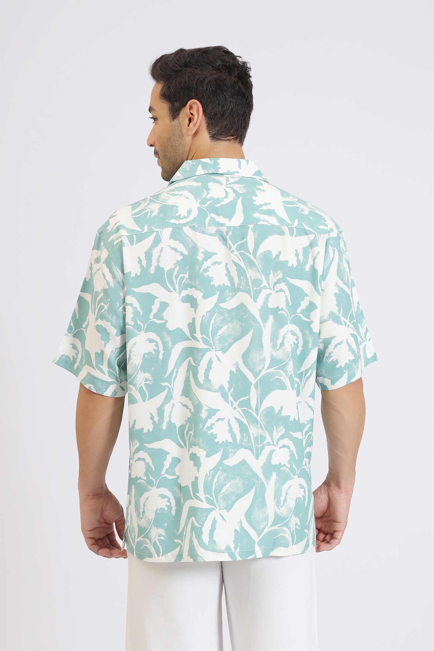 LGREEN RAYON PRINTED SHIRT