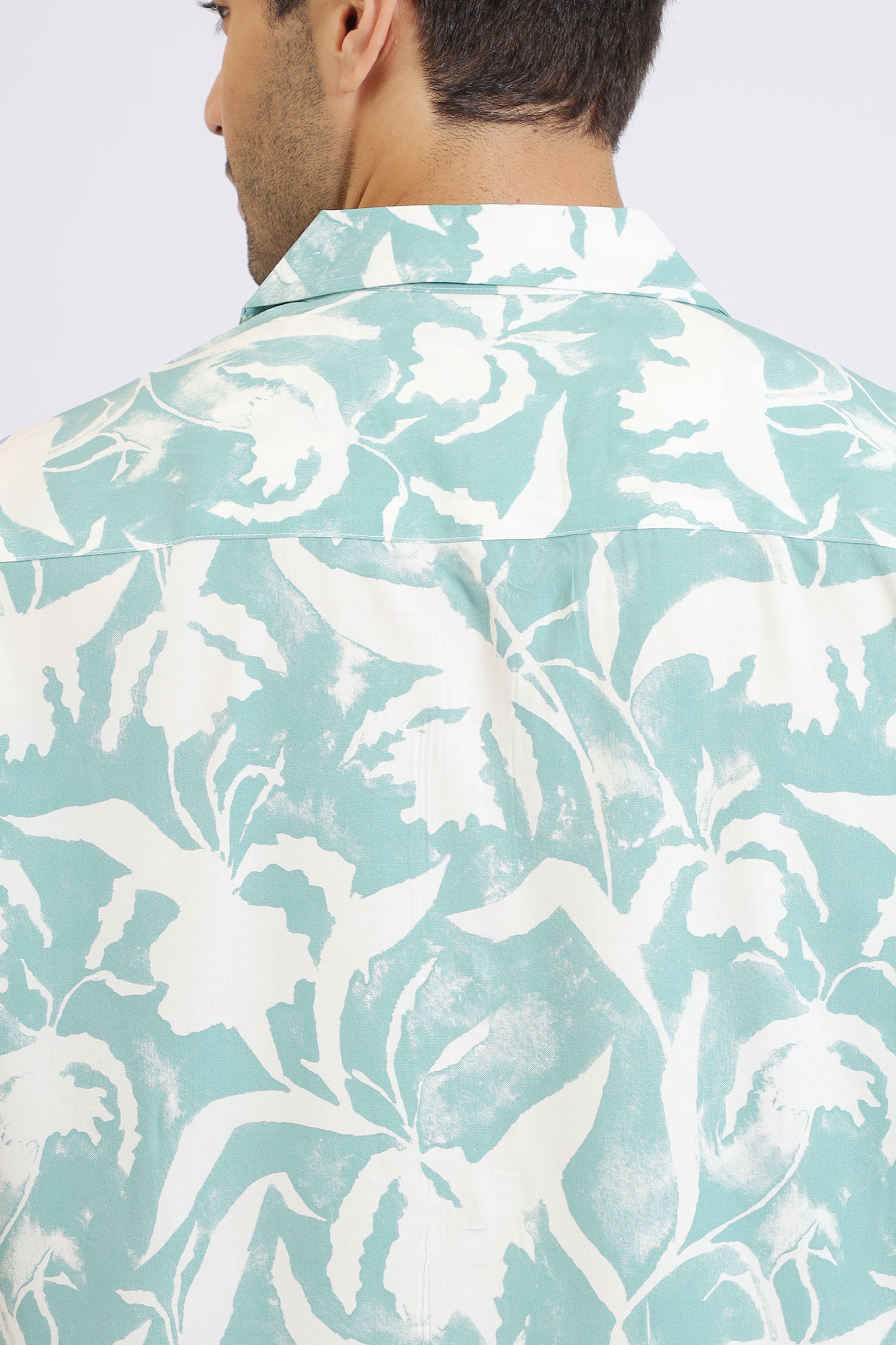 LGREEN RAYON PRINTED SHIRT