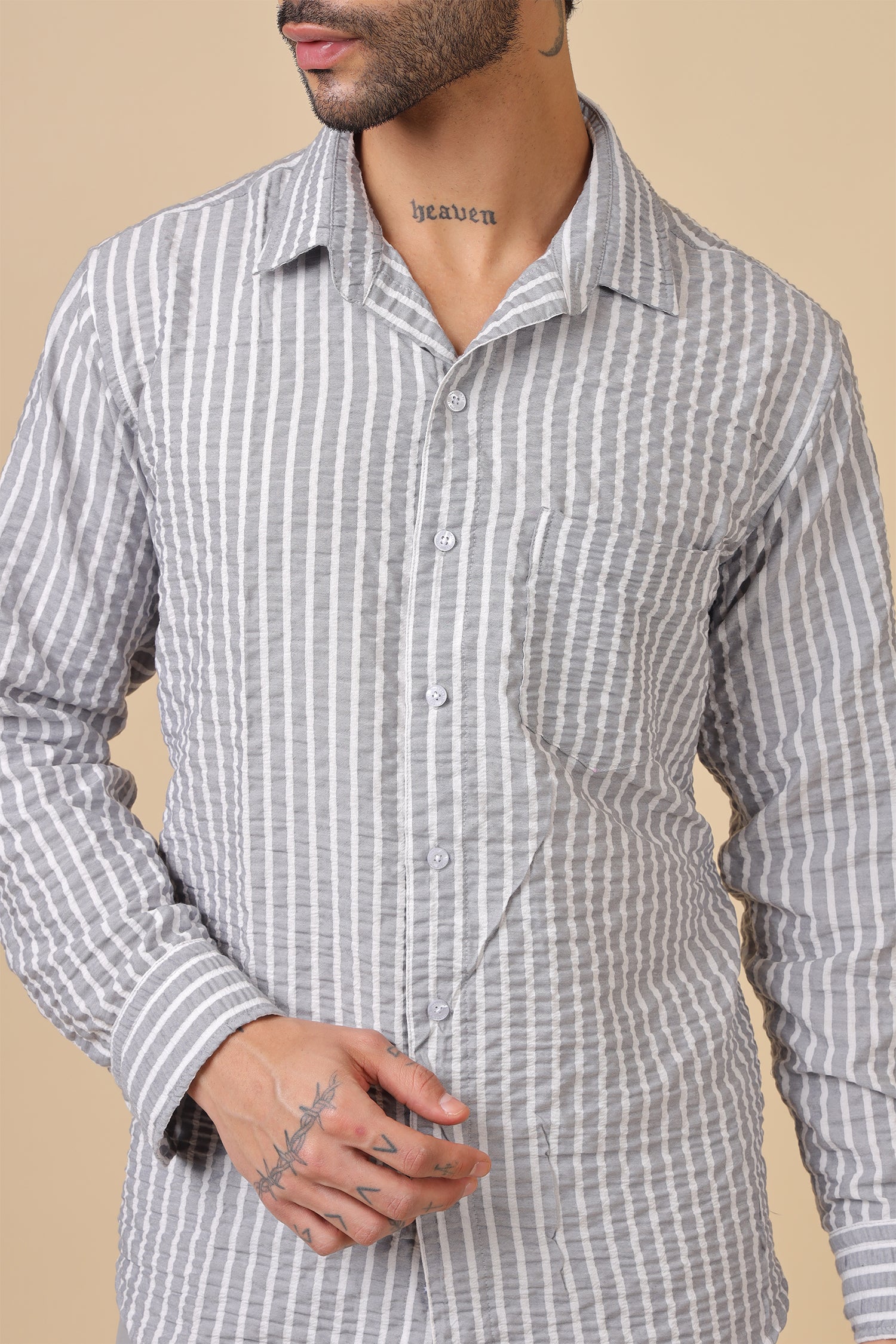 Men's Textured Crinkle Check Shirt