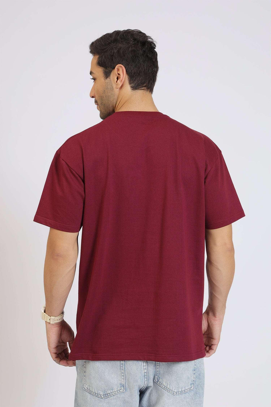 PATCH POCKET MAROON T-SHIRT