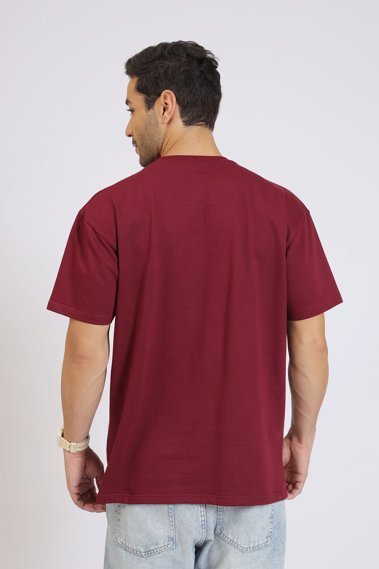 PATCH POCKET MAROON T-SHIRT
