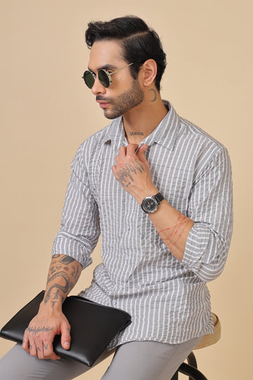 Men's Textured Crinkle Check Shirt