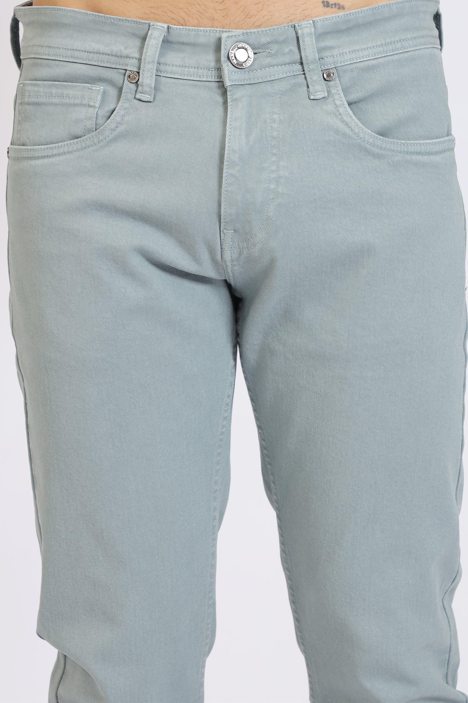 Light Green Slim-Fit Denim Jeans