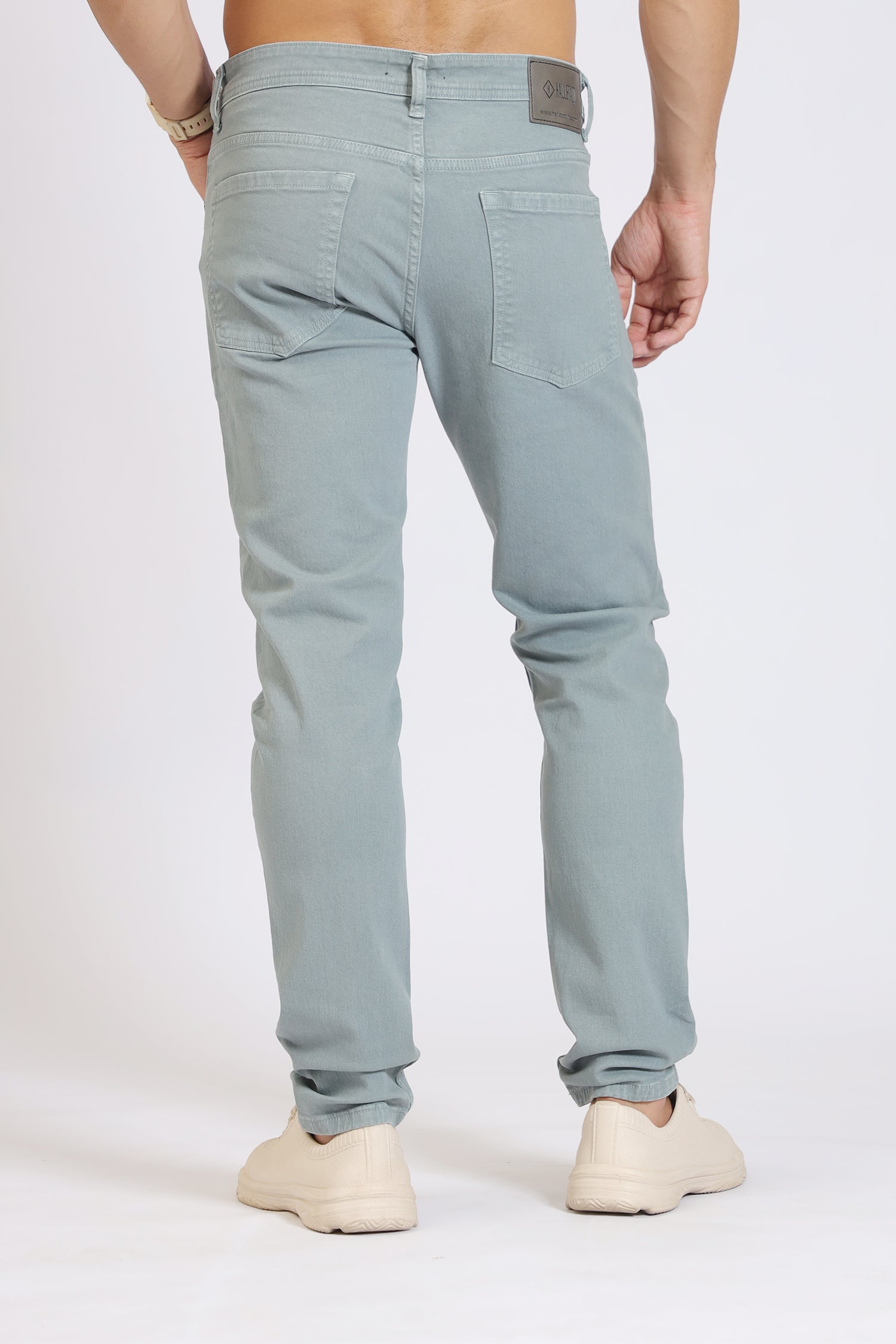 Light Green Slim-Fit Denim Jeans