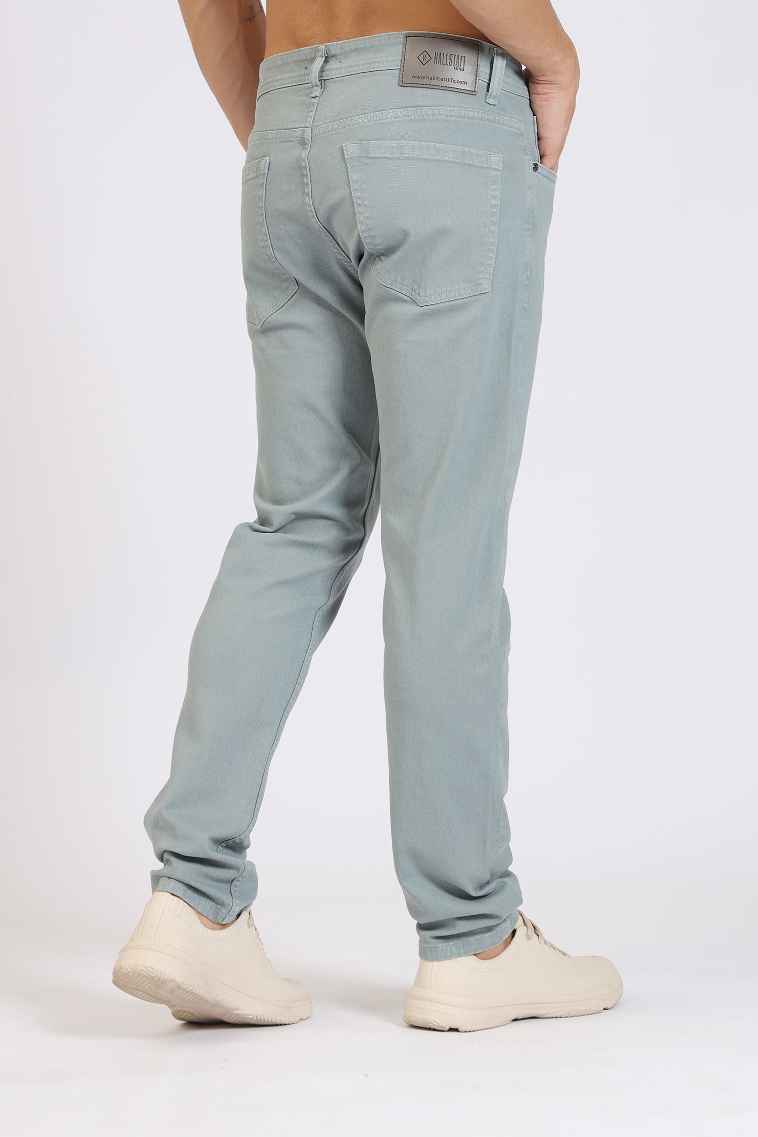 Light Green Slim-Fit Denim Jeans