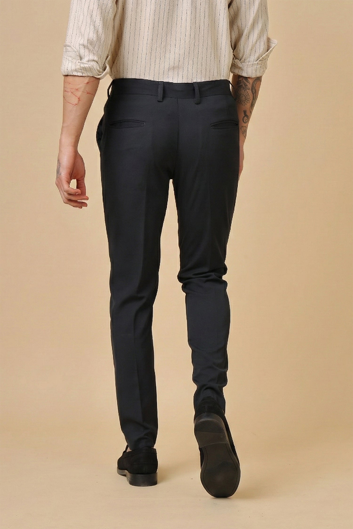 Men Classic Dark Blue Formal Trousers