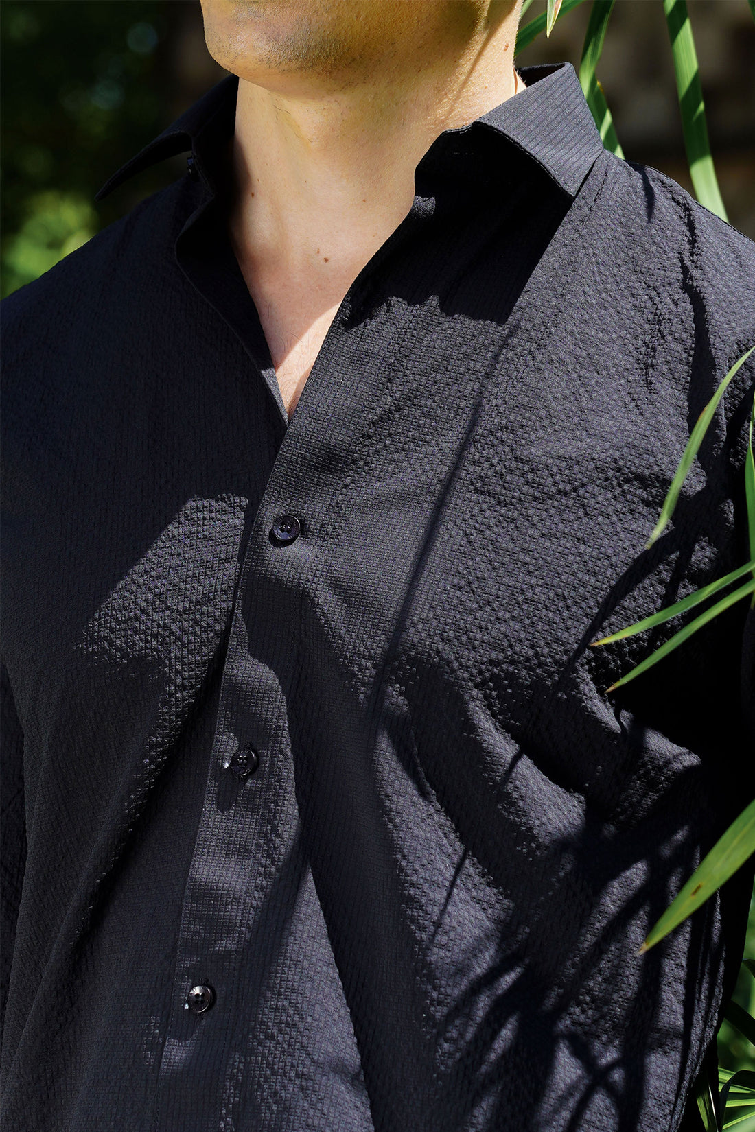Textured Casual Shirt in Black