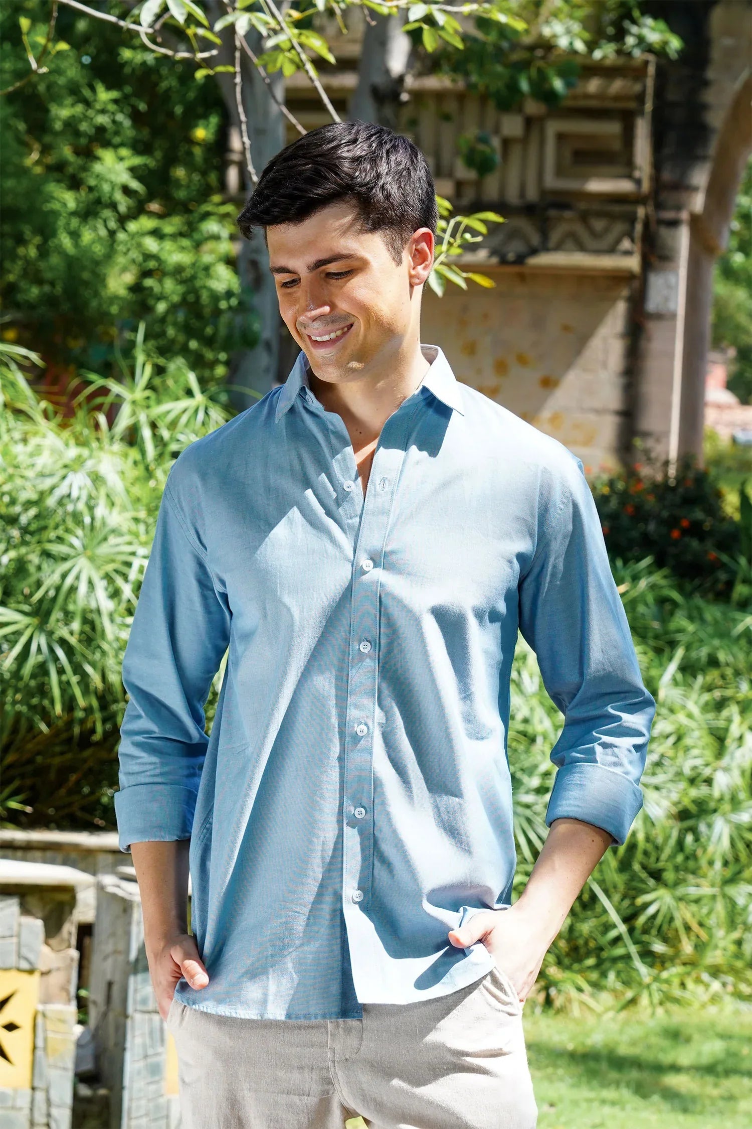 Men'S Classic Sky Oxford Chambray Shirt