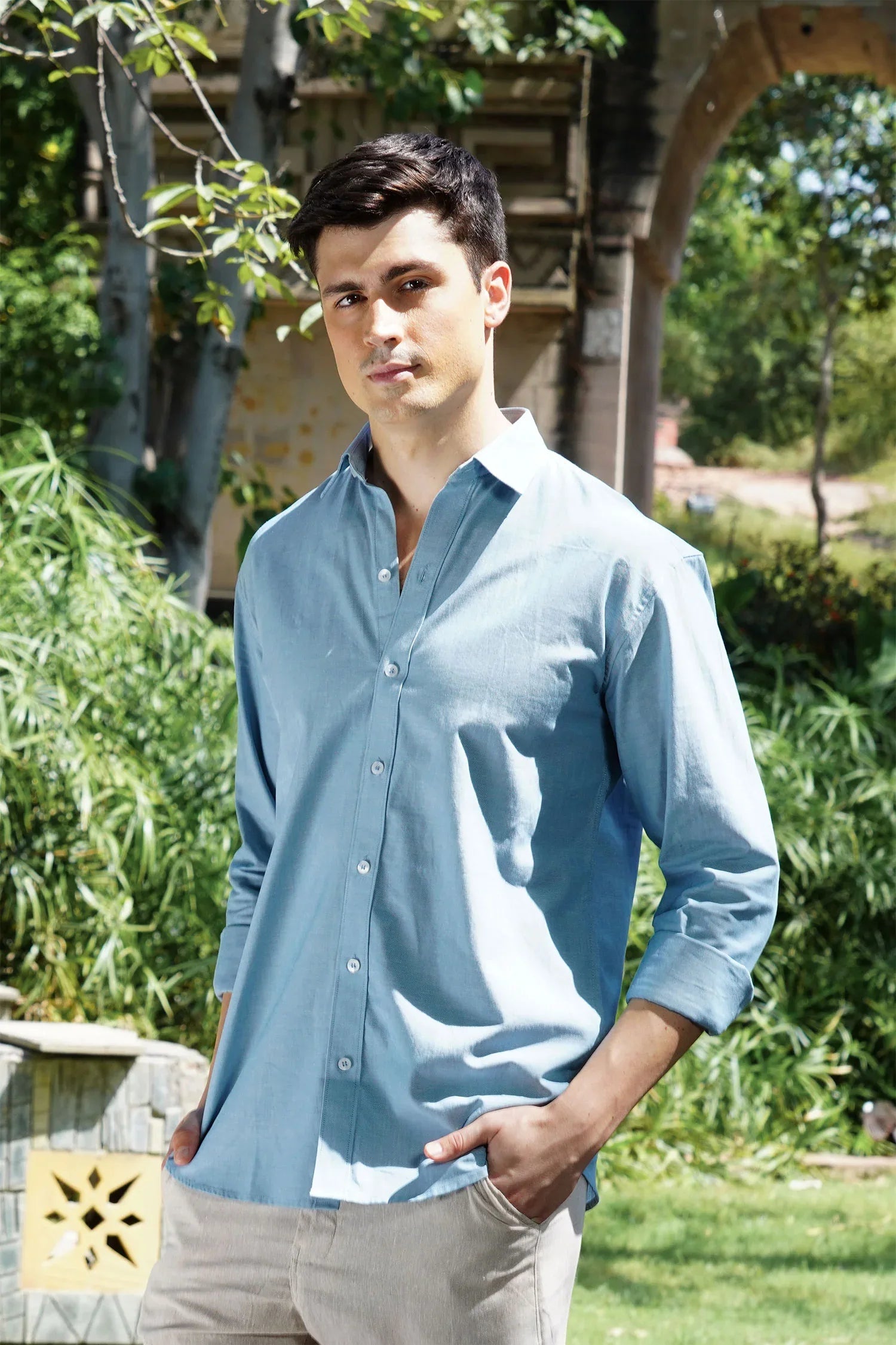 Men'S Classic Sky Oxford Chambray Shirt