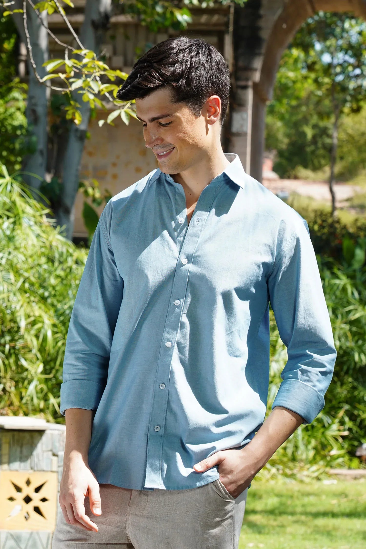 Men'S Classic Sky Oxford Chambray Shirt