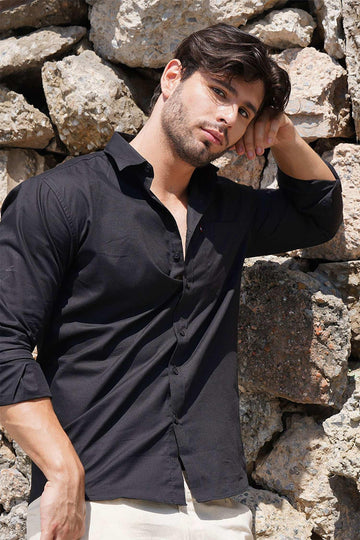 Jet Black Formal Button-Down Shirt