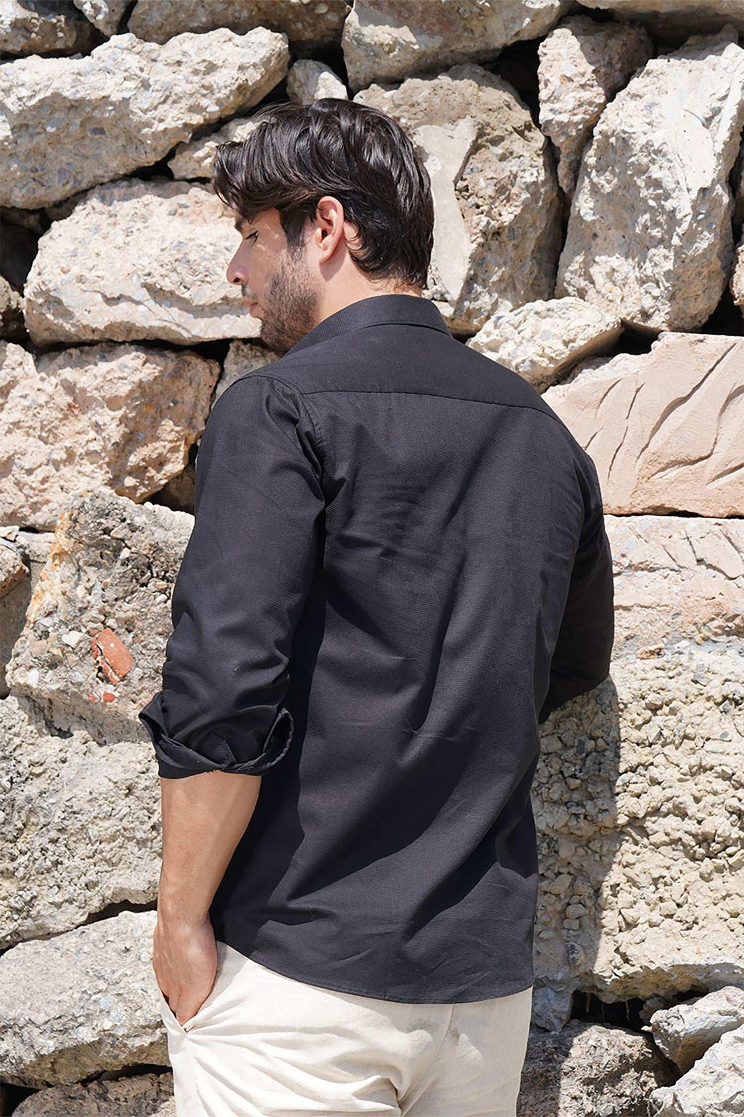 Jet Black Formal Button-Down Shirt