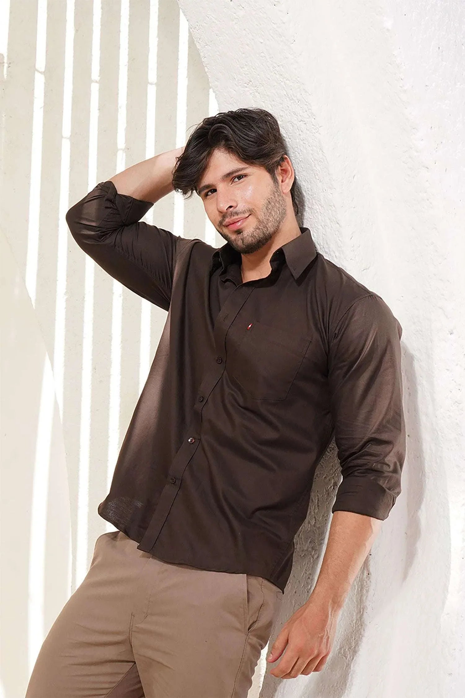 Classic Brown Oxford Cotton Button