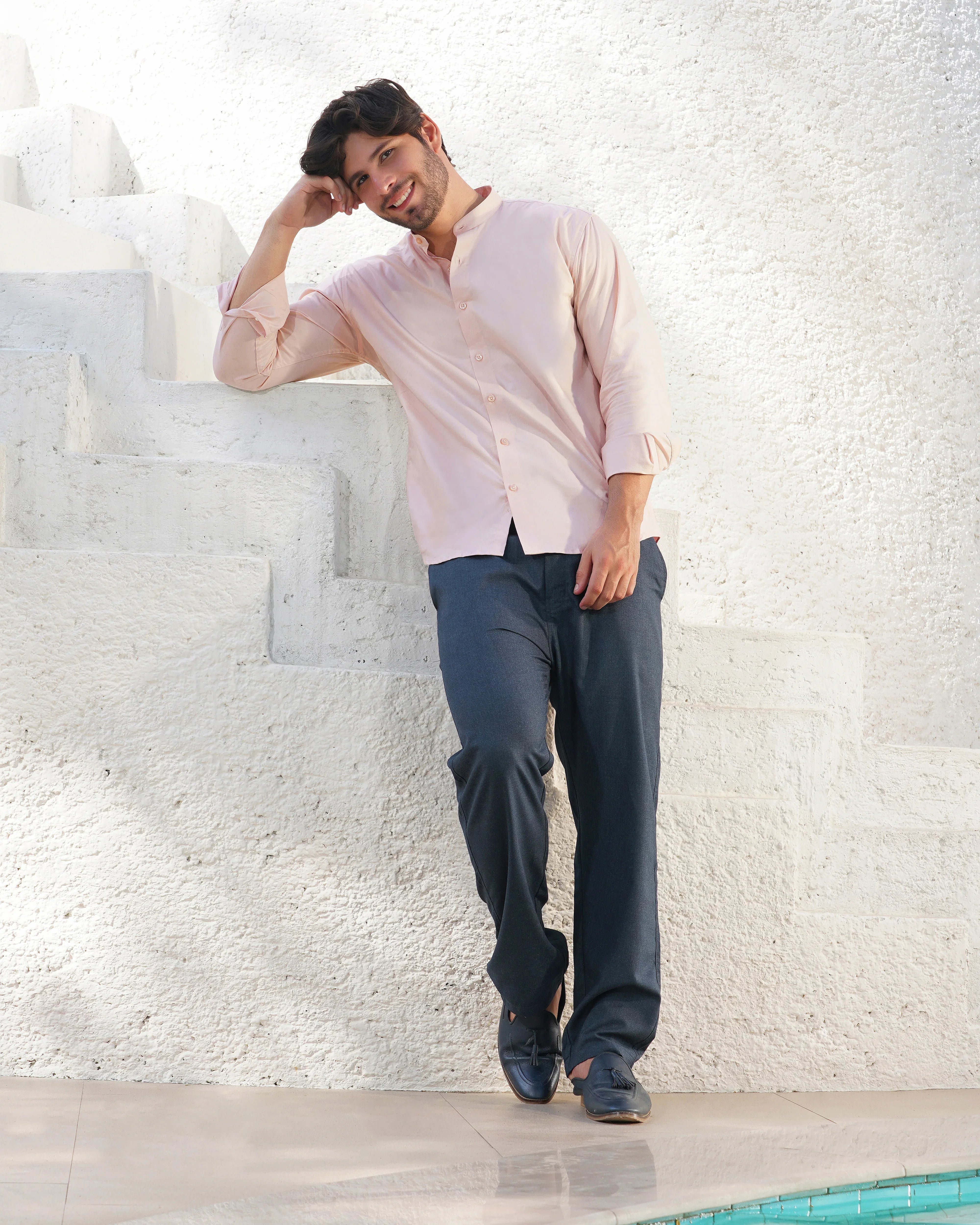 Navy Blue 4 Way Lycra Trouser