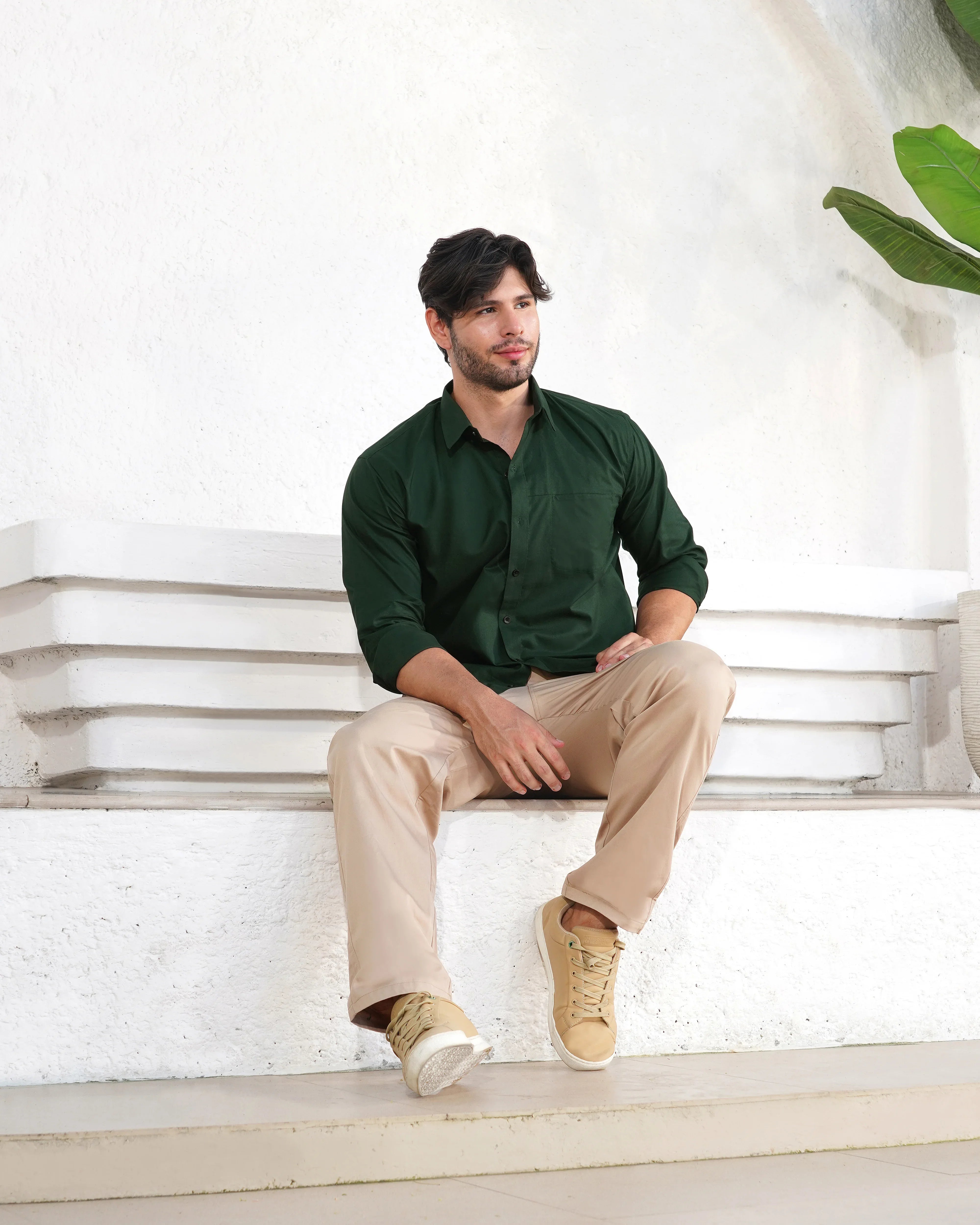 Beige Regular Fit Trouser