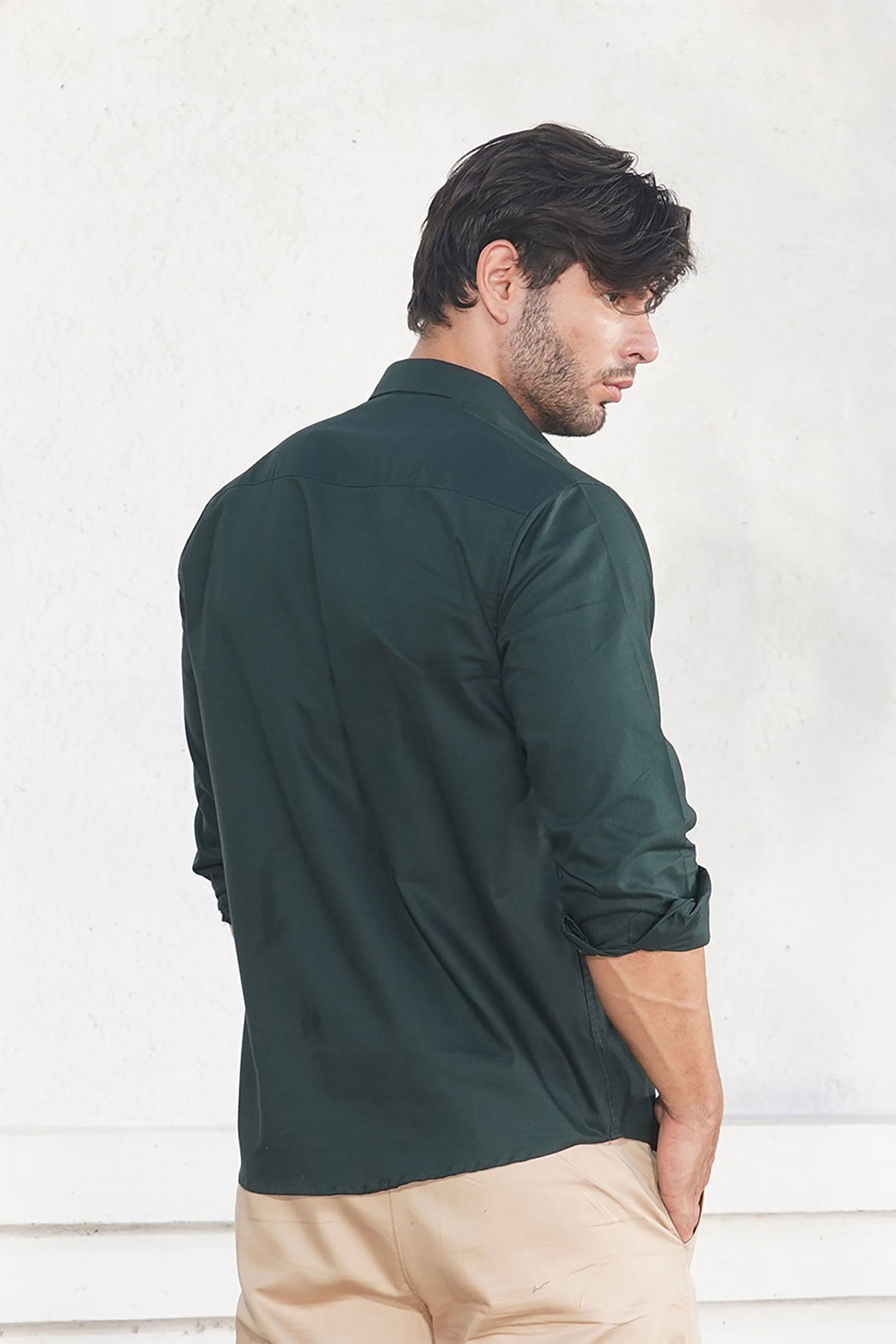 Deep Forest Green Slim Fit Formal Shirt – Sophistication with a Bold Twist