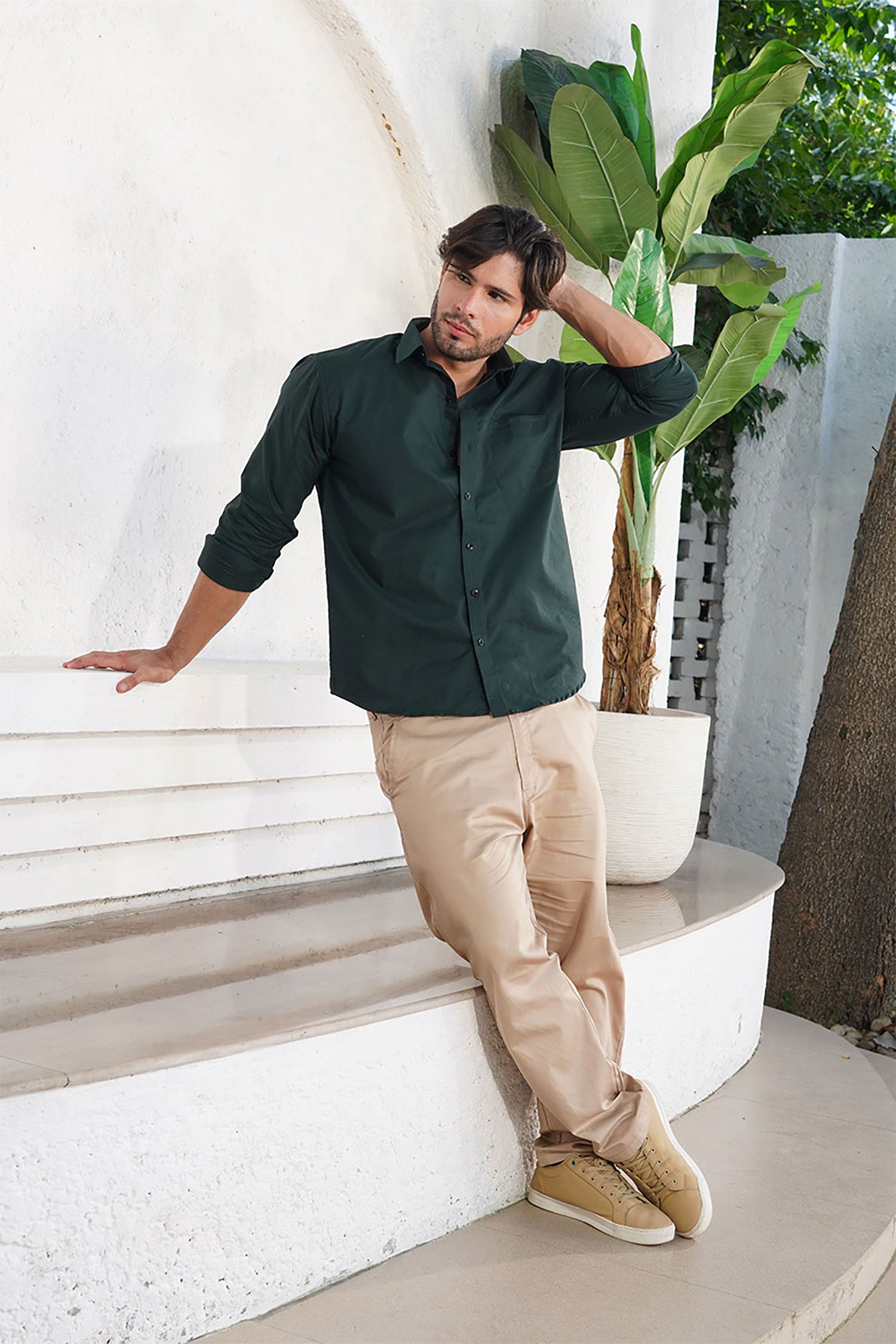 Deep Forest Green Slim Fit Formal Shirt – Sophistication with a Bold Twist