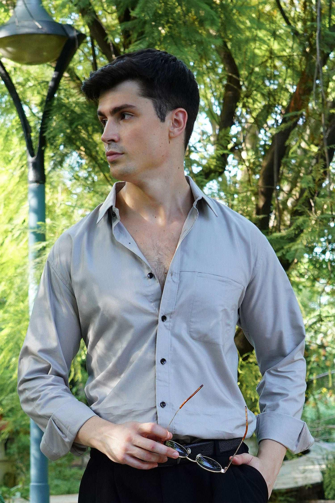 Classic Grey Slim Fit Formal Shirt Elegance Meets Professionalism