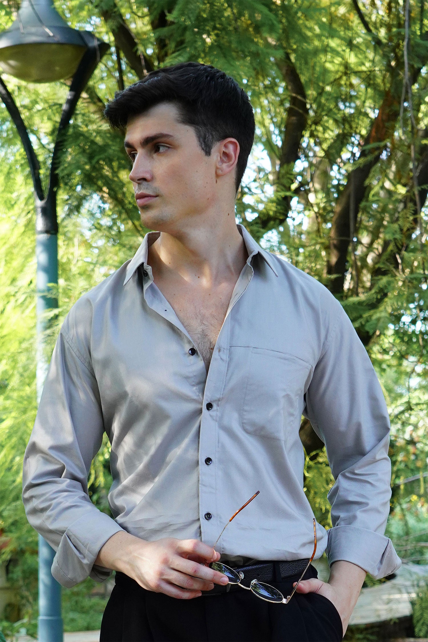 Classic Grey Slim Fit Formal Shirt – Elegance Meets Professionalism