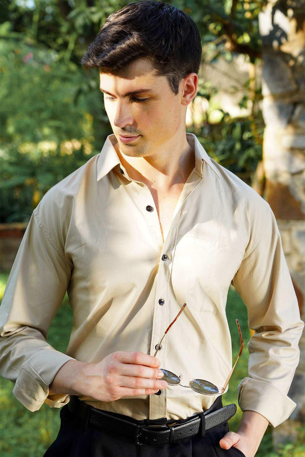 Beige Classic Formal Shirt