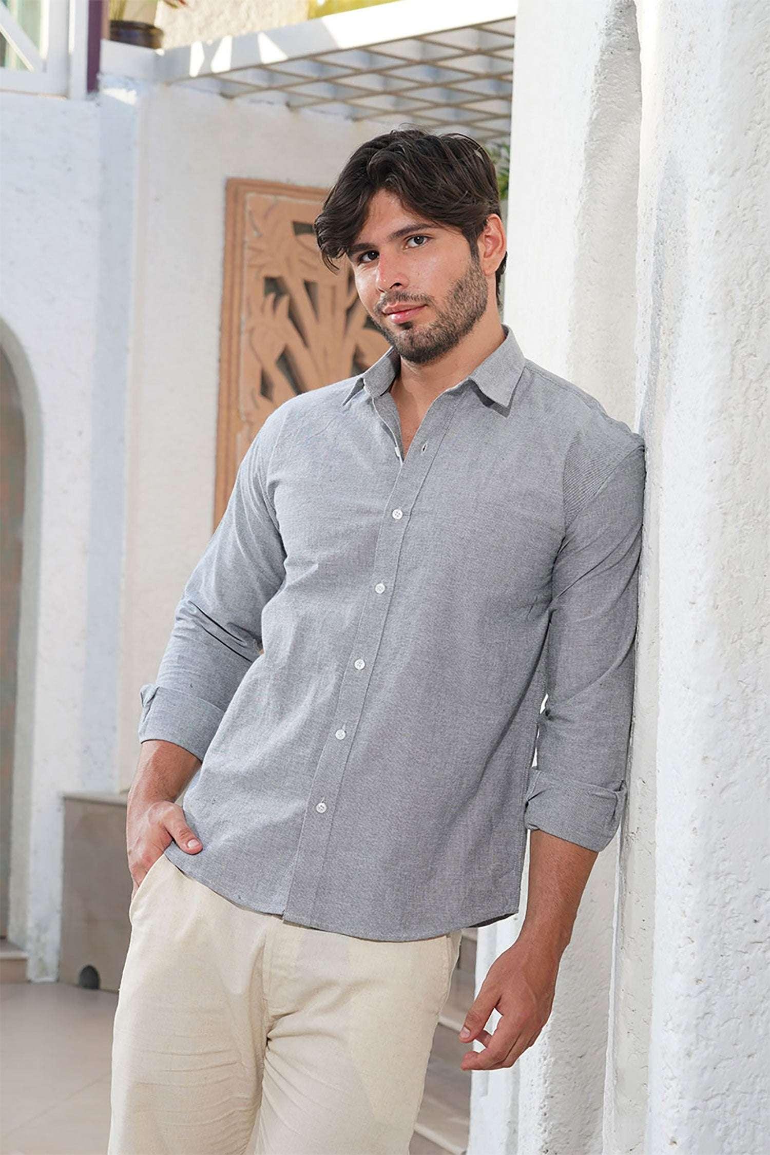 Refined Gray Oxford Shirt