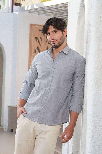 Refined Gray Oxford Shirt