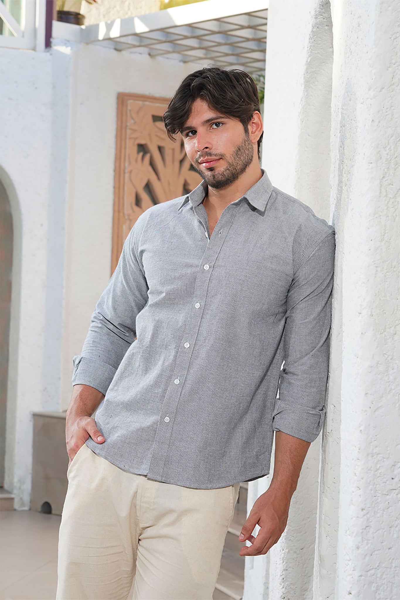 Refined Gray Oxford Shirt