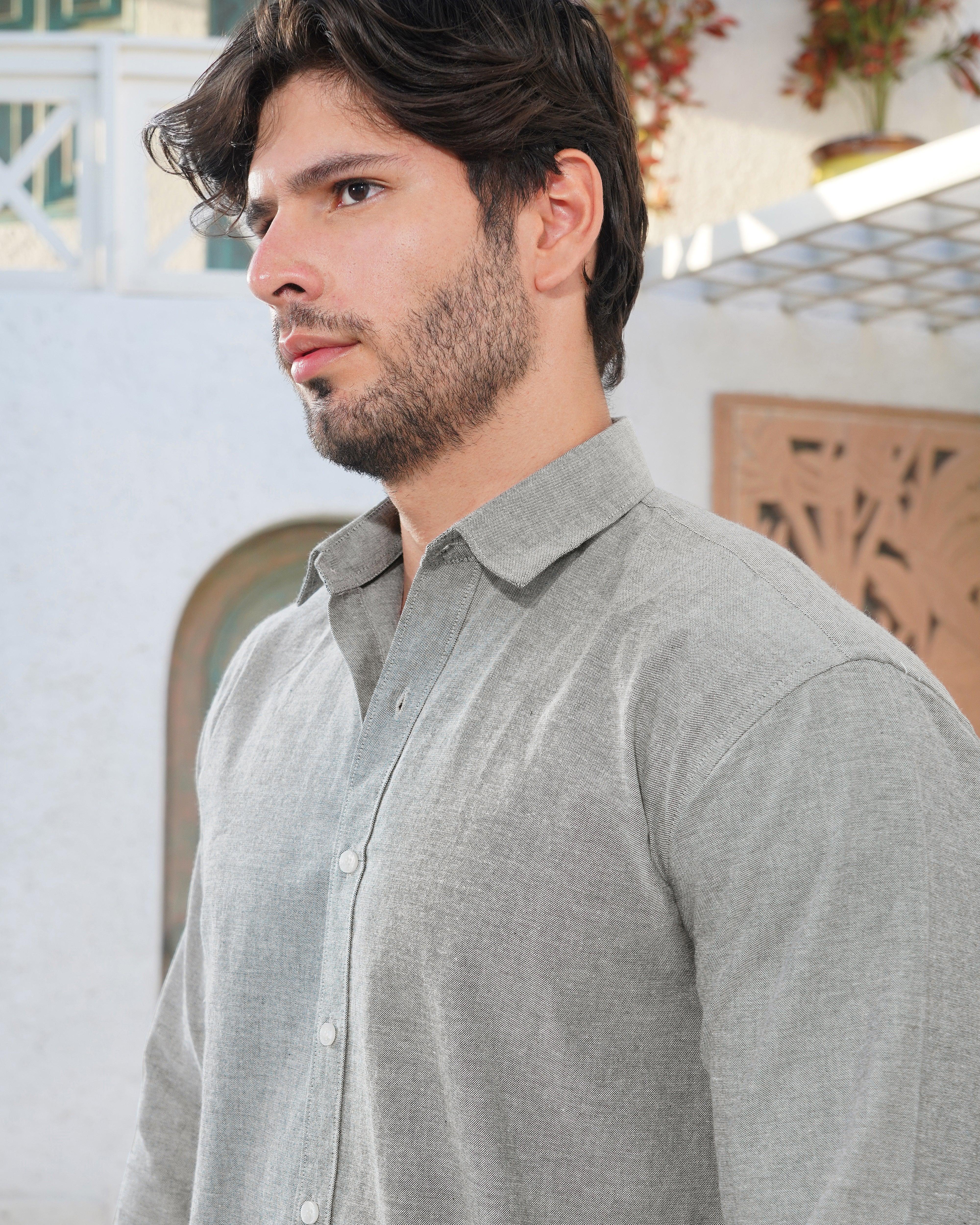 Refined Gray Oxford Shirt