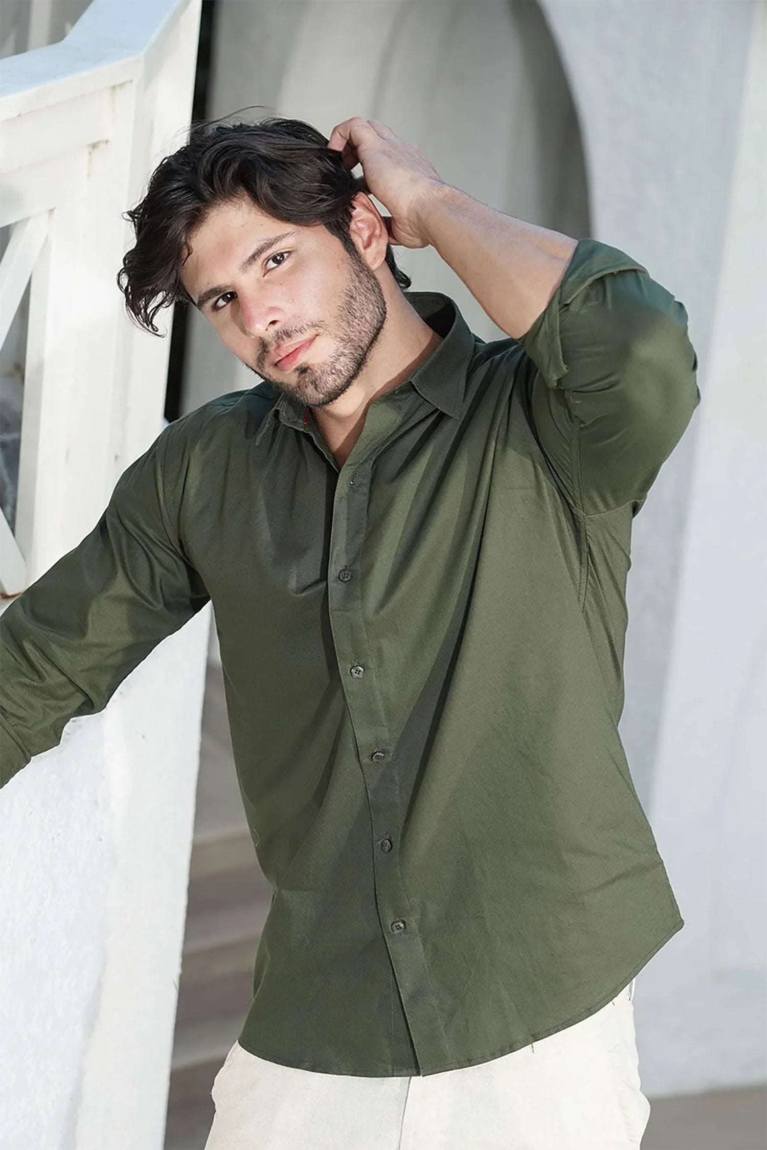 Oxford Olive Green Shirt
