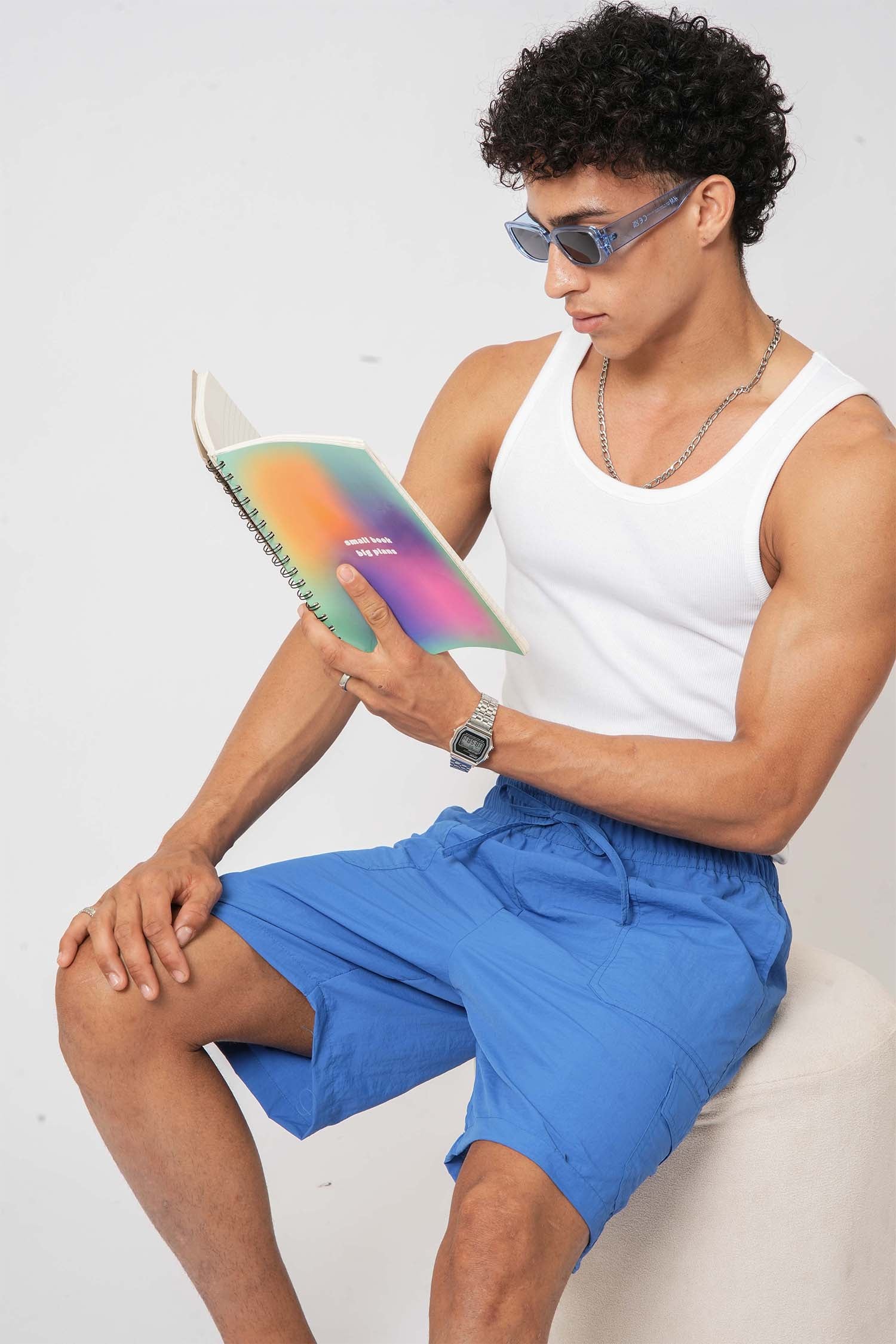 Sky blue cargo shorts for men – functional and comfortable lifestyle clothing by Hallstatt