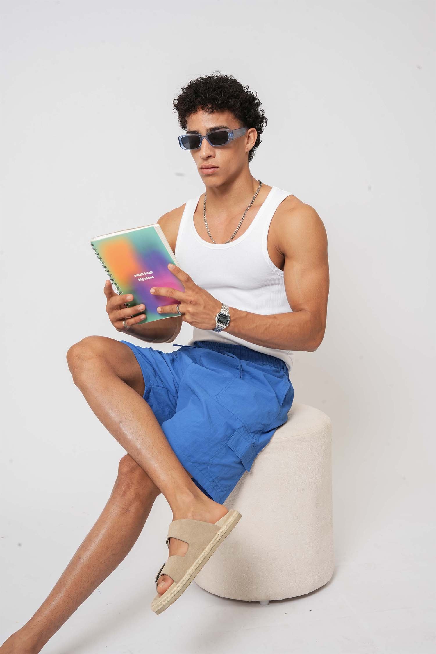 Sky blue cargo shorts for men – functional and comfortable lifestyle clothing by Hallstatt