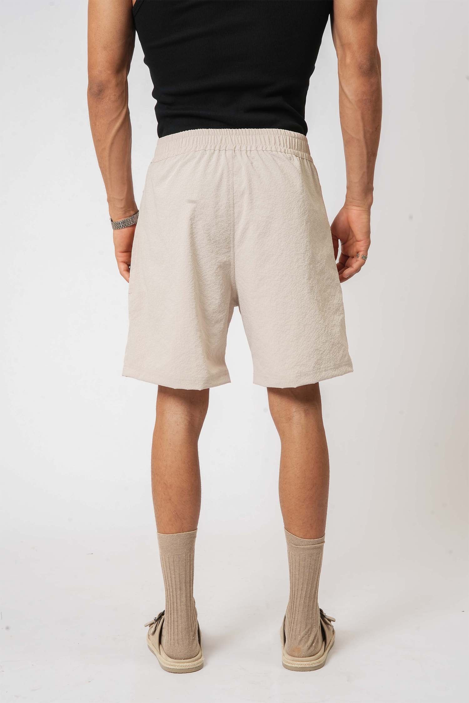 Hallstatt beige cargo shorts for men – functional and trendy nylon fabric for relaxed looks