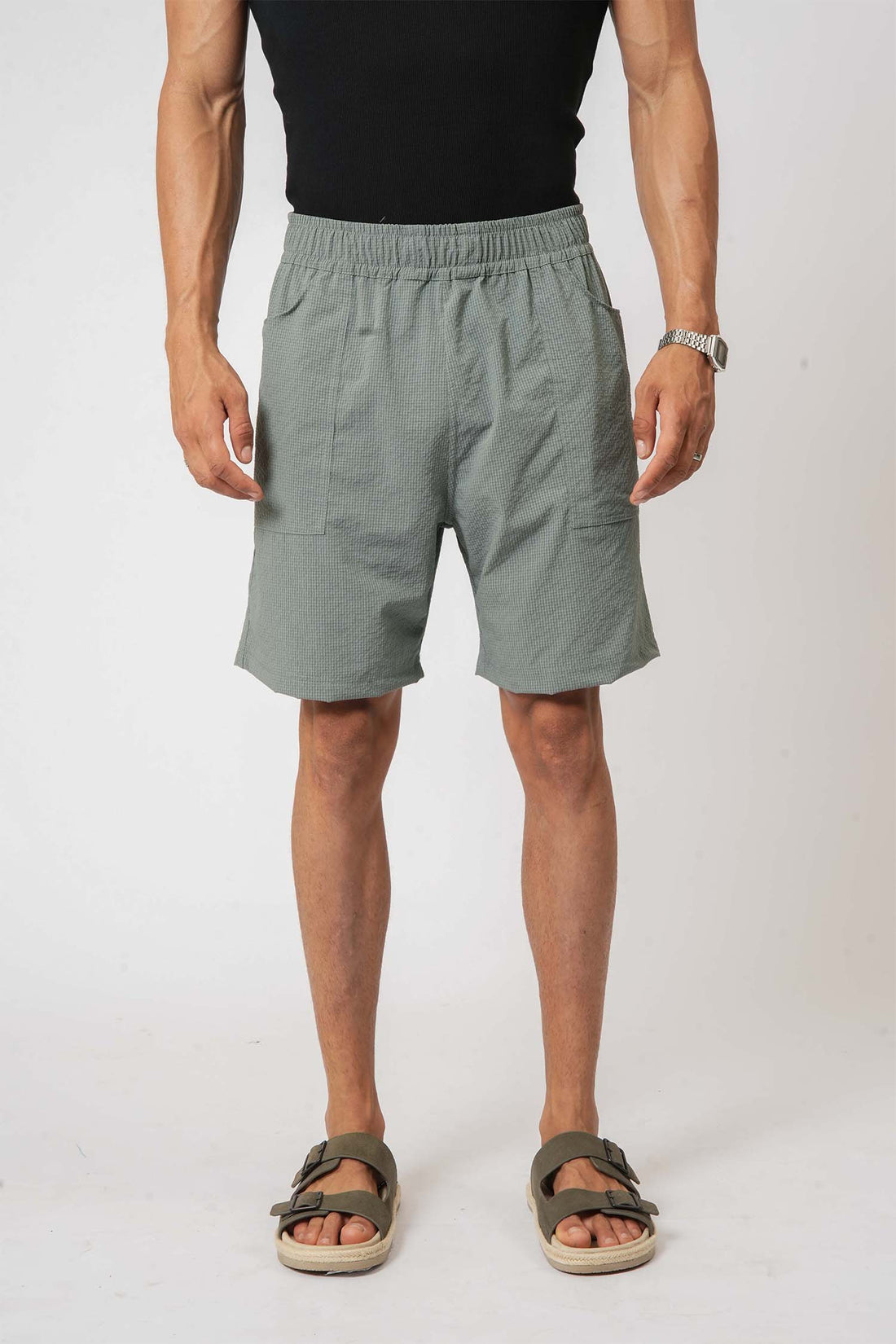 Light green crush nylon shorts for men – perfect casual wear from Hallstatt lifestyle clothing