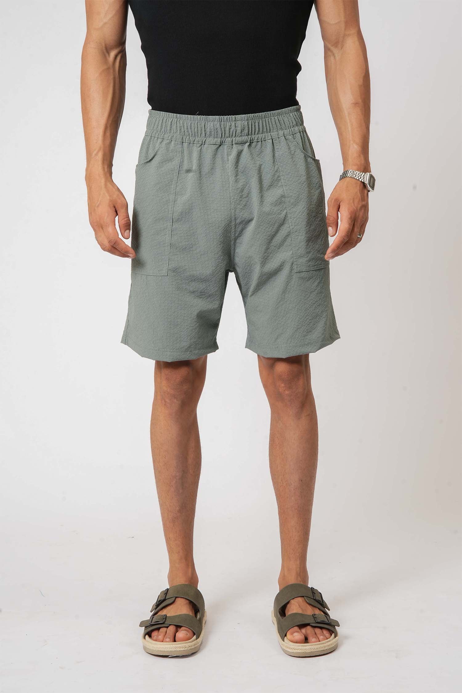 Light green crush nylon shorts for men – perfect casual wear from Hallstatt lifestyle clothing